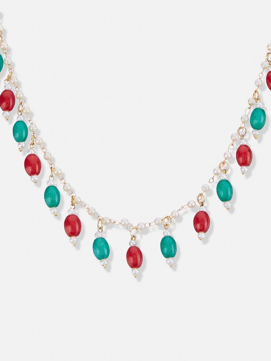 ATIBELLE Gold-Plated Stone-Studded Necklace
