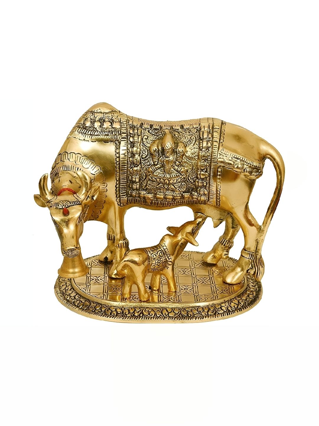 Navyaksh Gold-Toned Religious Small Cow Bachraa Showpiece-picture-30