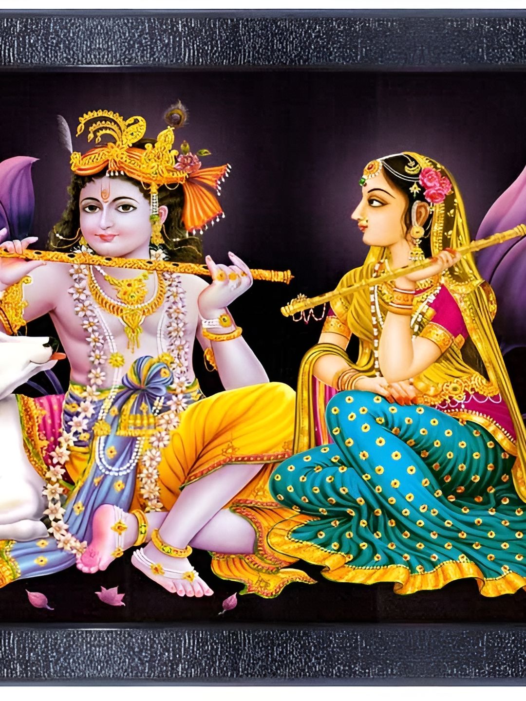 PnF Black & Purple Religious Paper And Wooden Painting Wall Art-picture-13