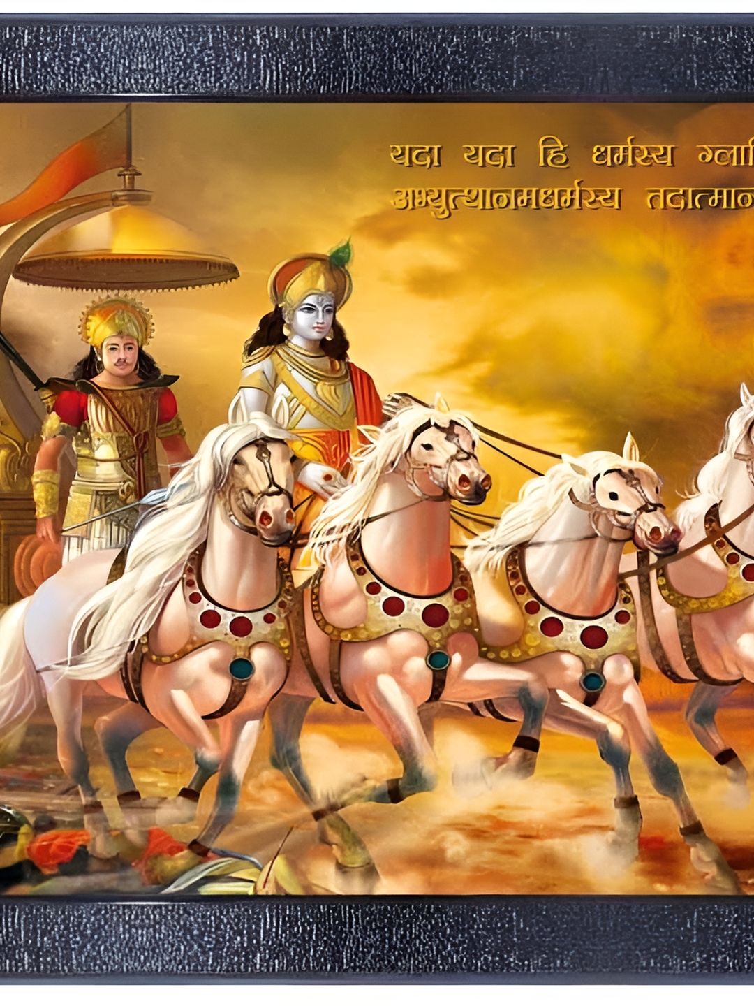 PnF Orange & Black Religious Glass Painting Wall Art-picture-36