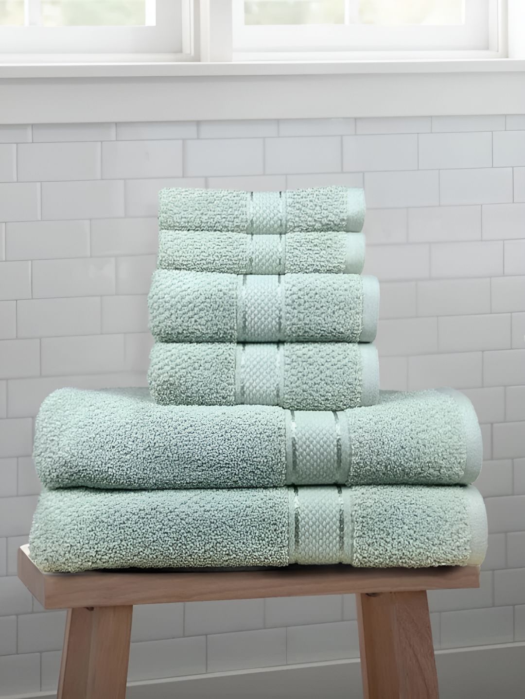 SENSES Green 6 Pieces Cotton Towel Set-picture-21