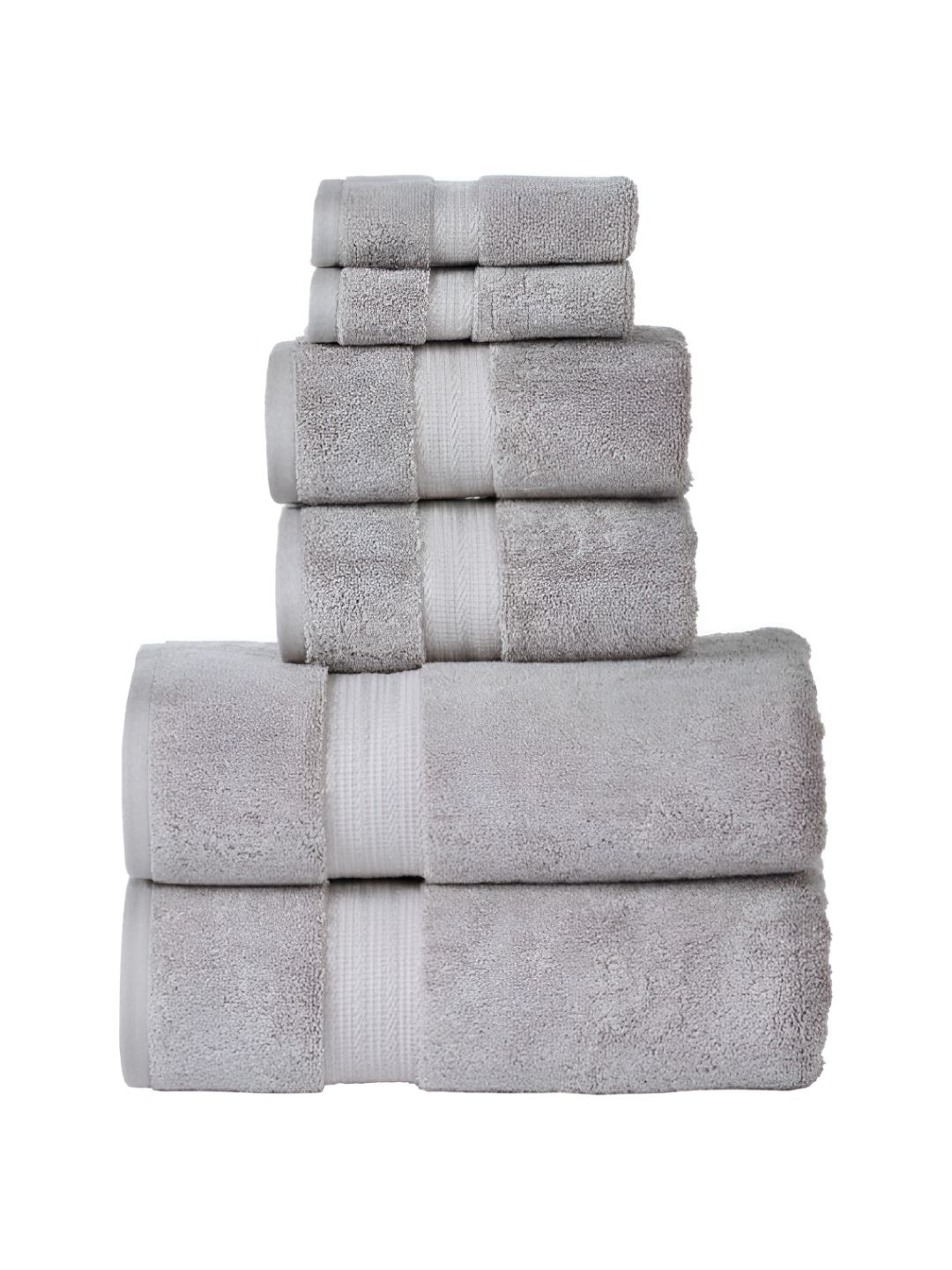 SENSES Grey 6 Pieces Cotton 600 GSM Towel Set-picture-40