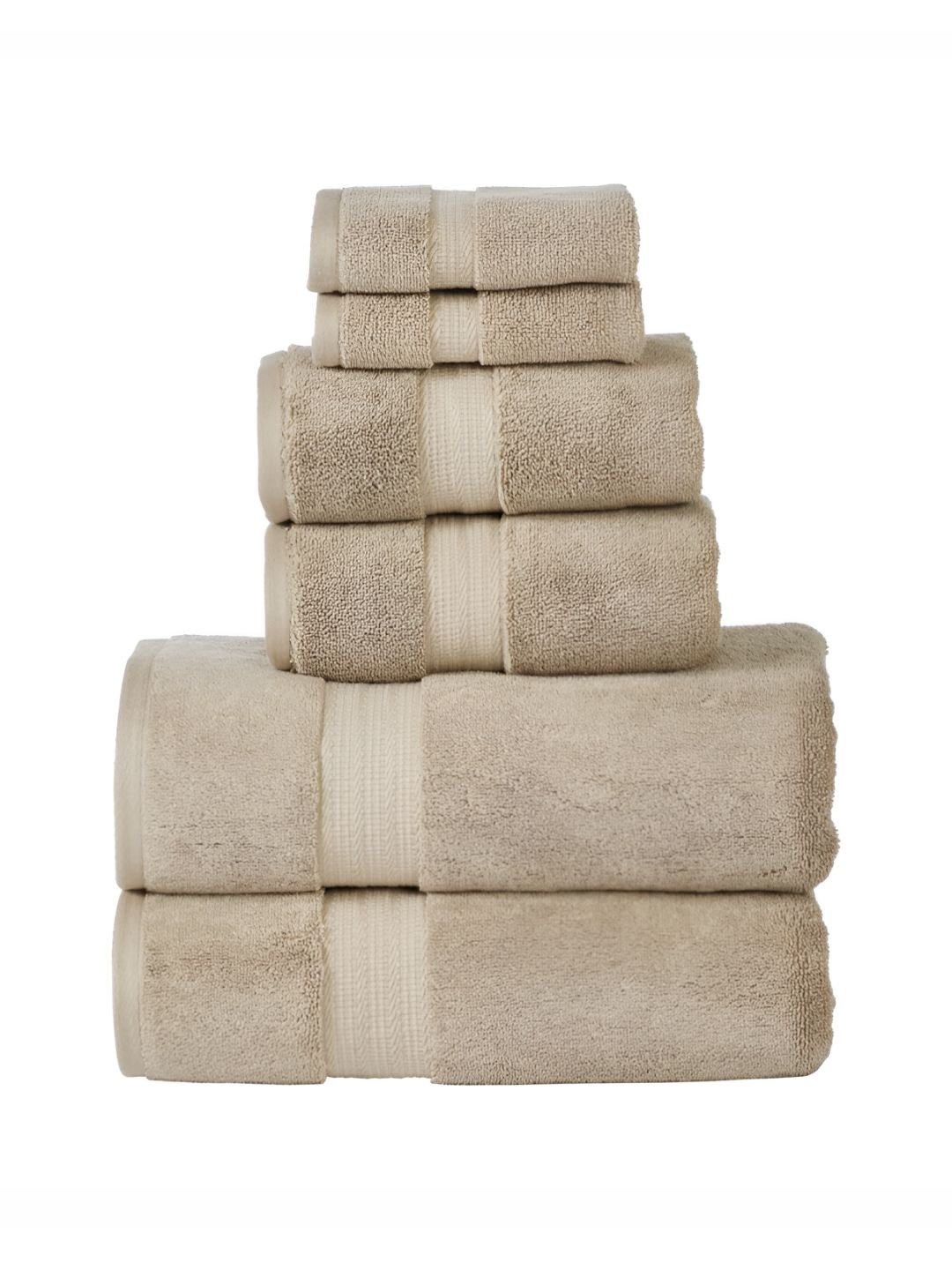 SENSES Taupe 6 pieces Cotton 600 GSM Towel Set-picture-41