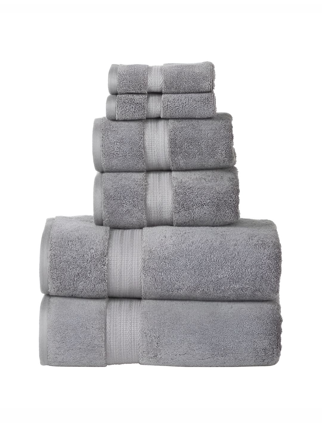 SENSES Grey 6 Pieces Cotton 600 GSM Towel Set-picture-43