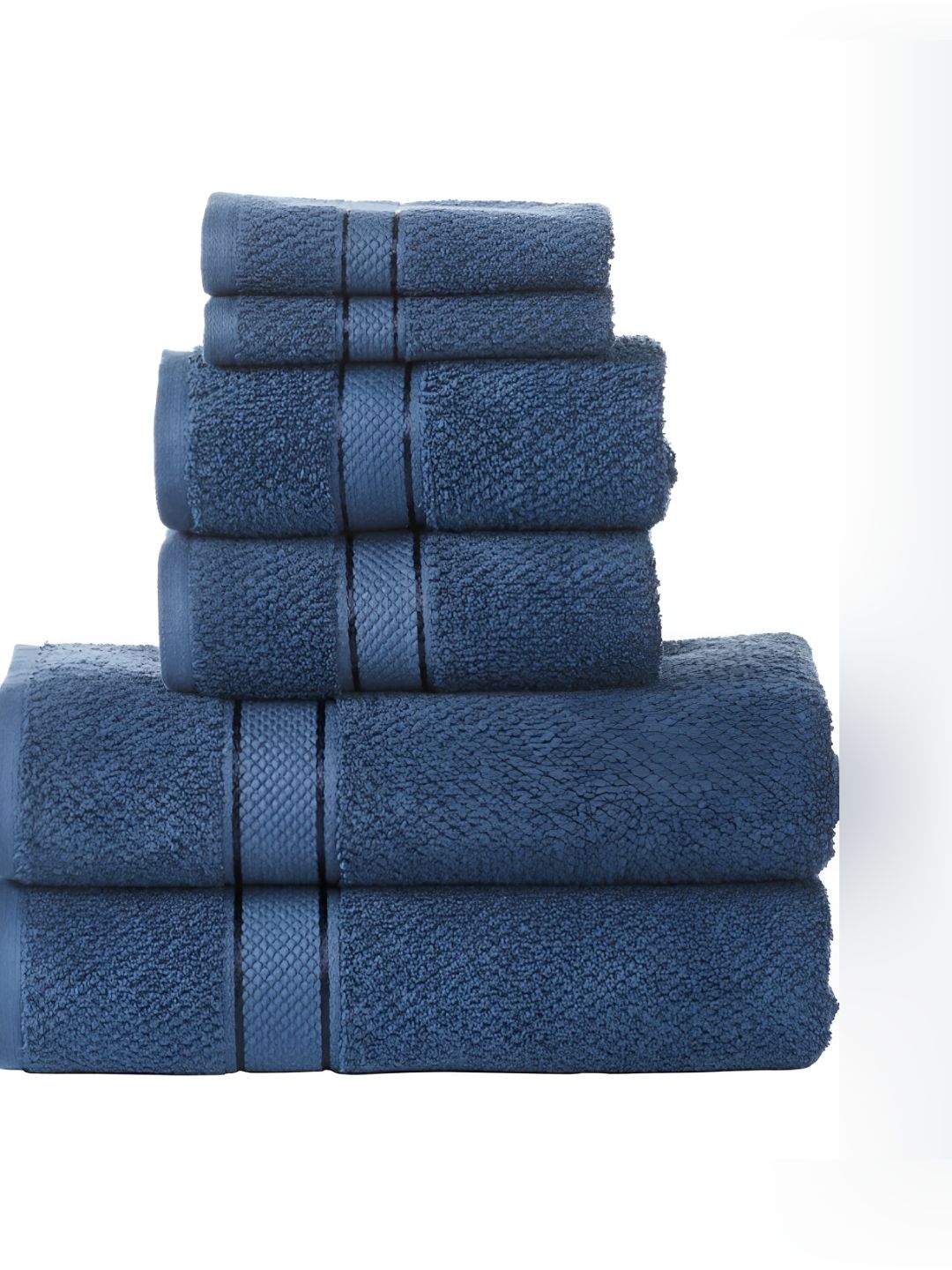 SENSES Navy Blue 6 Pieces Cotton 550 GSM Towel Set-picture-37
