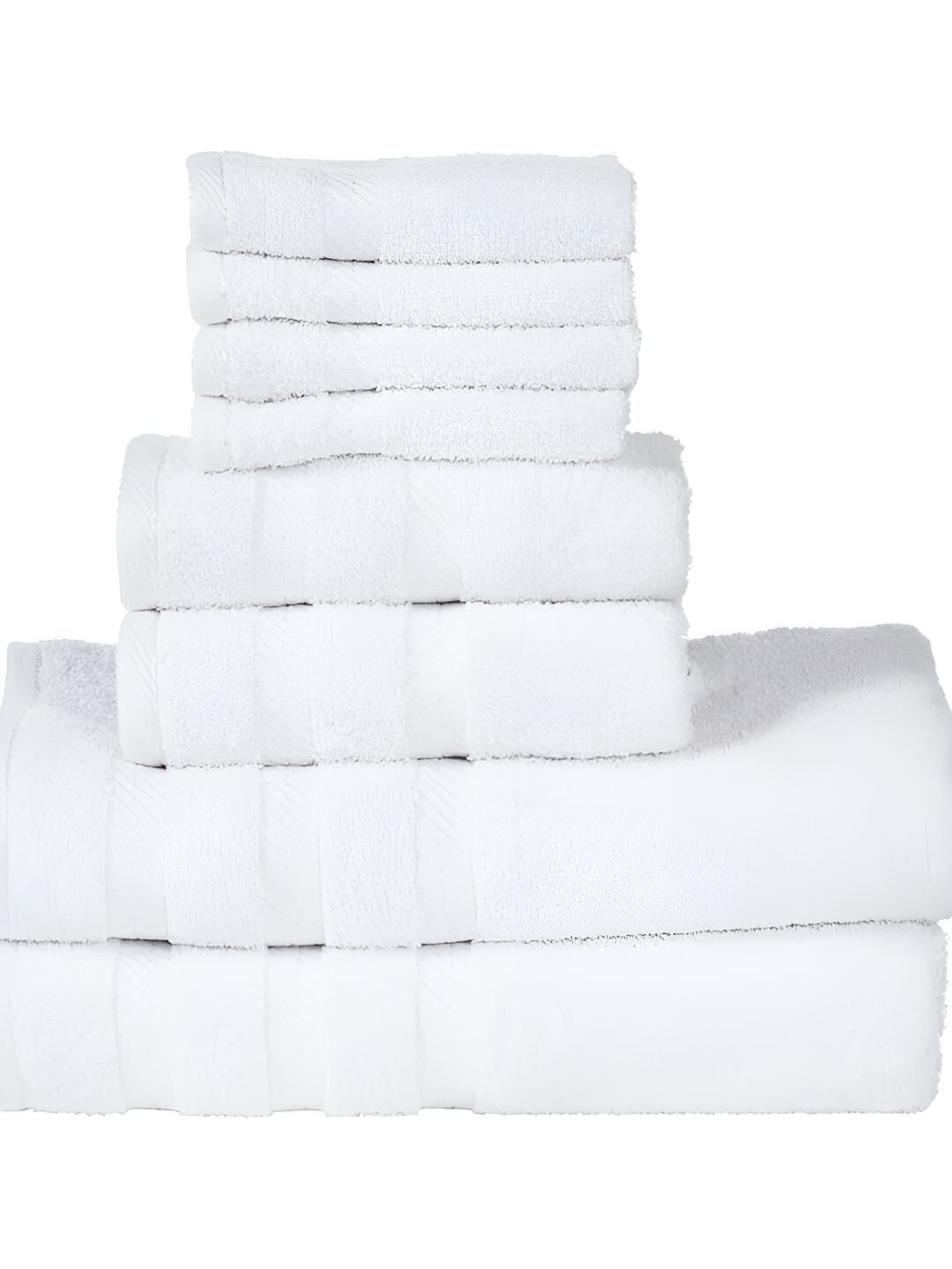SENSES White 8 Pieces Printed Cotton 500 GSM Towel Set-image-26