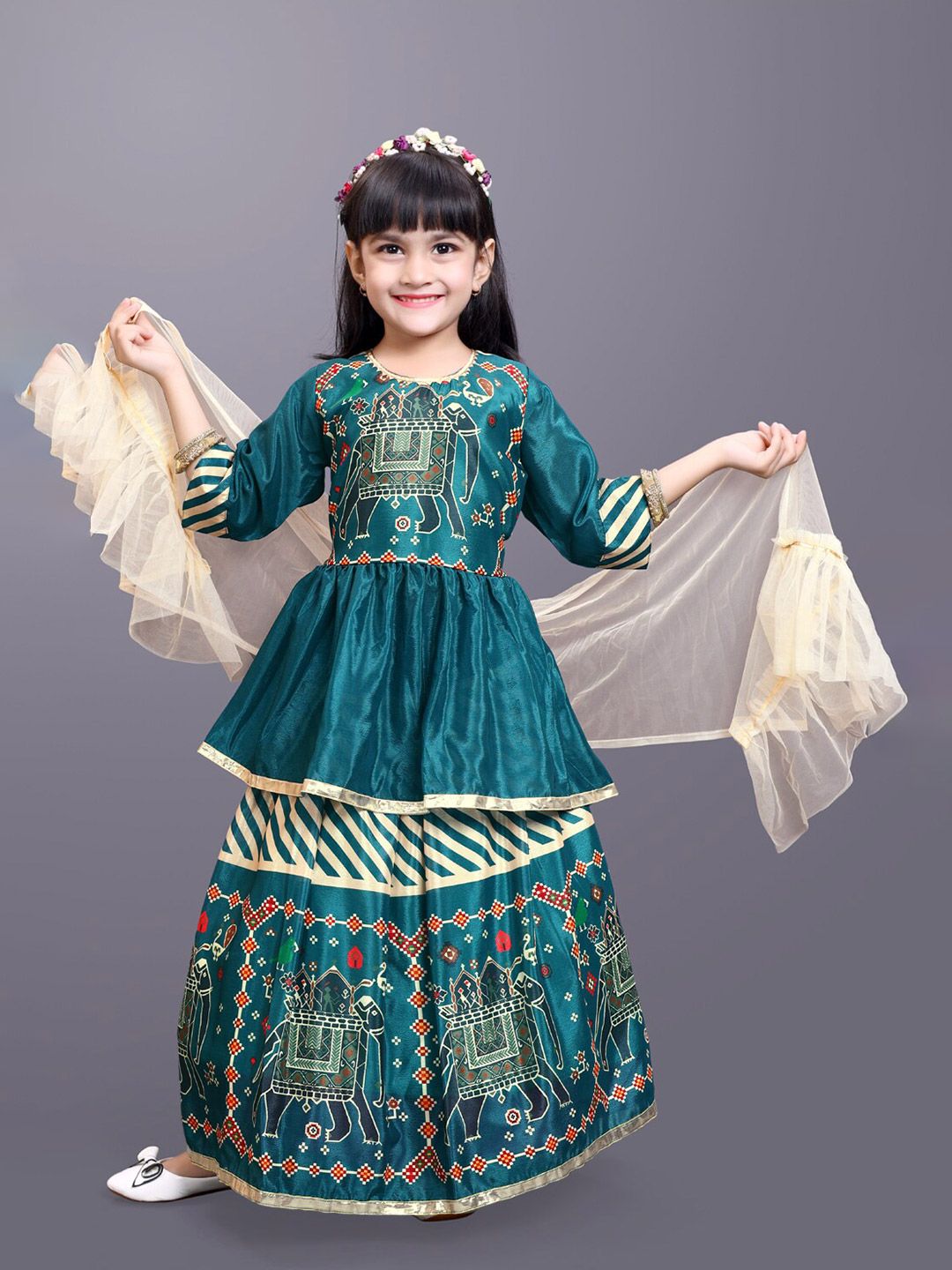 BAESD Girls Printed Ready to Wear Lehenga & Blouse With Dupatta-picture-35