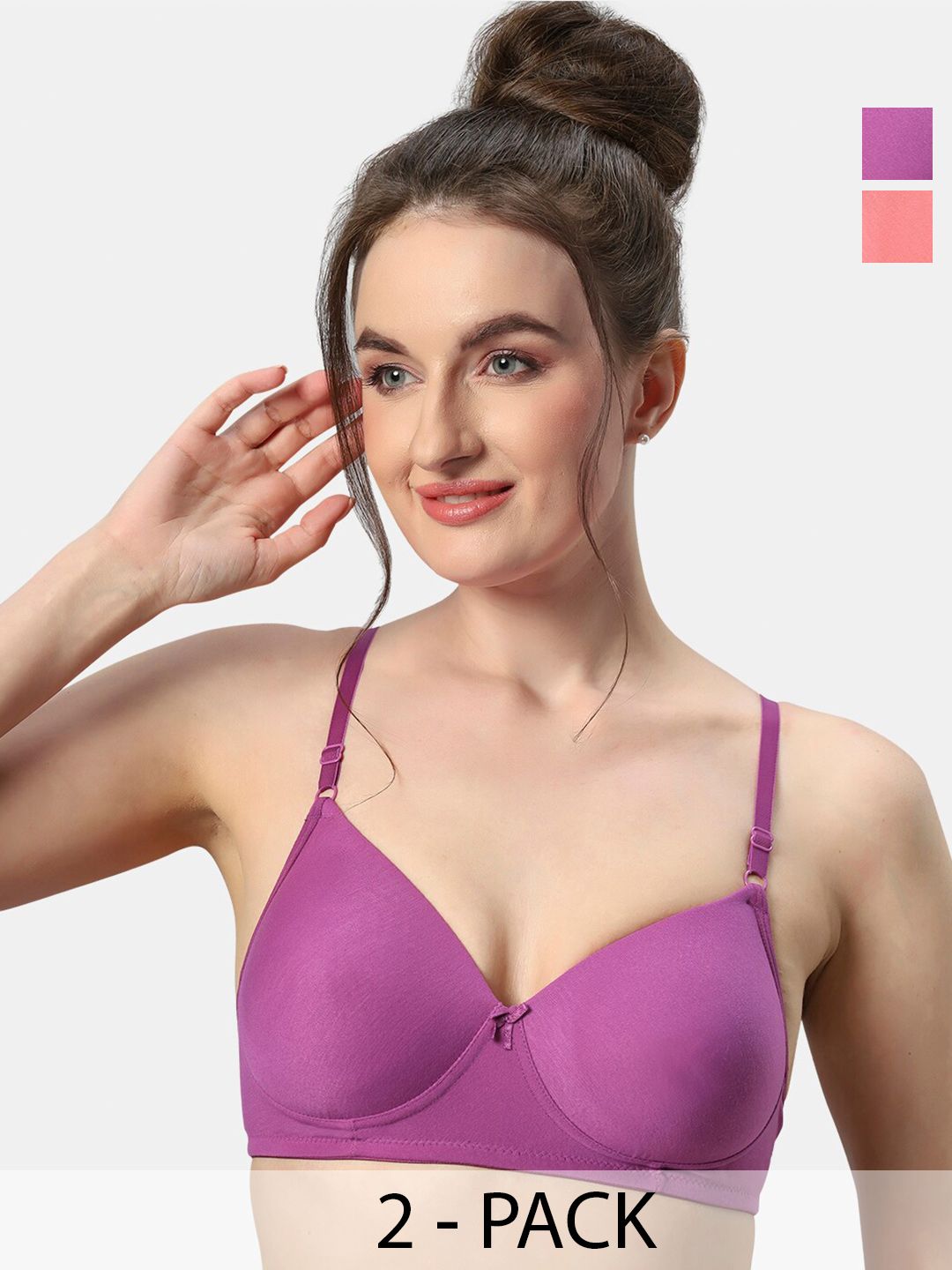 Sonari Pack Of 2 Medium Coverage All Day Comfort T-Shirt Bra