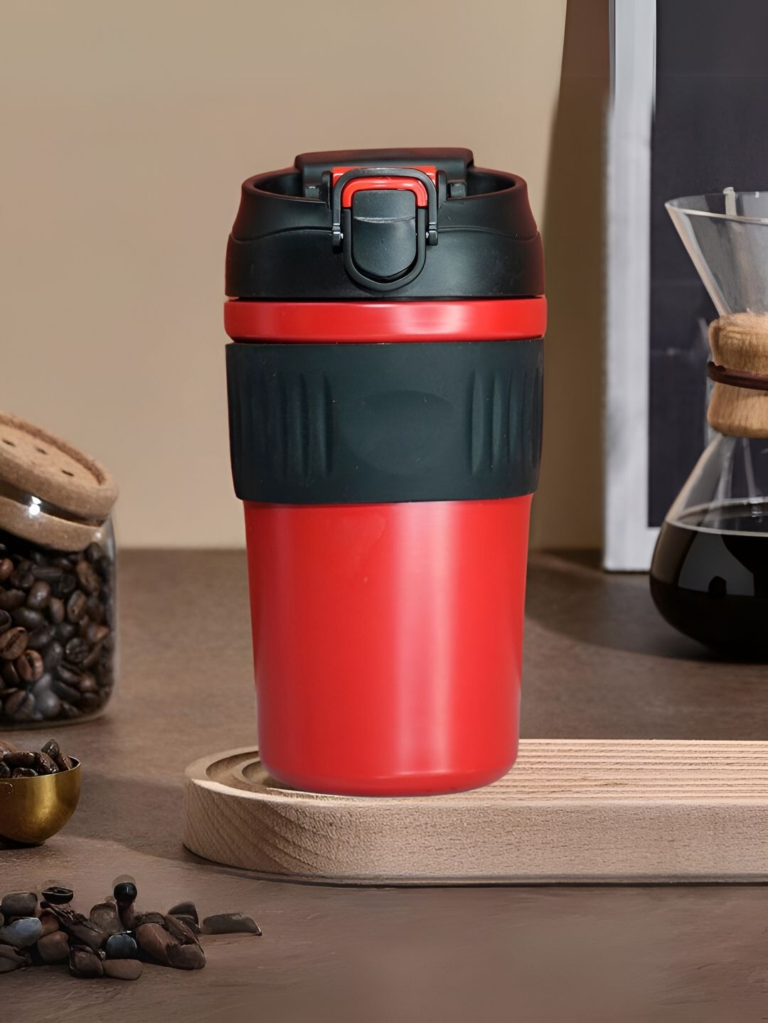 UniKart Red & Black Single Stainless Steel Solid Hot & Cold Tumbler 480ml-image-30