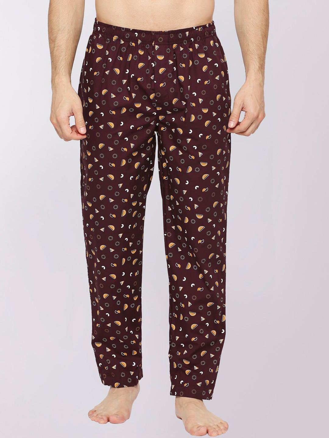 FRENCHIE Men Printed Cotton Mid-Rise Lounge Pant-picture-40