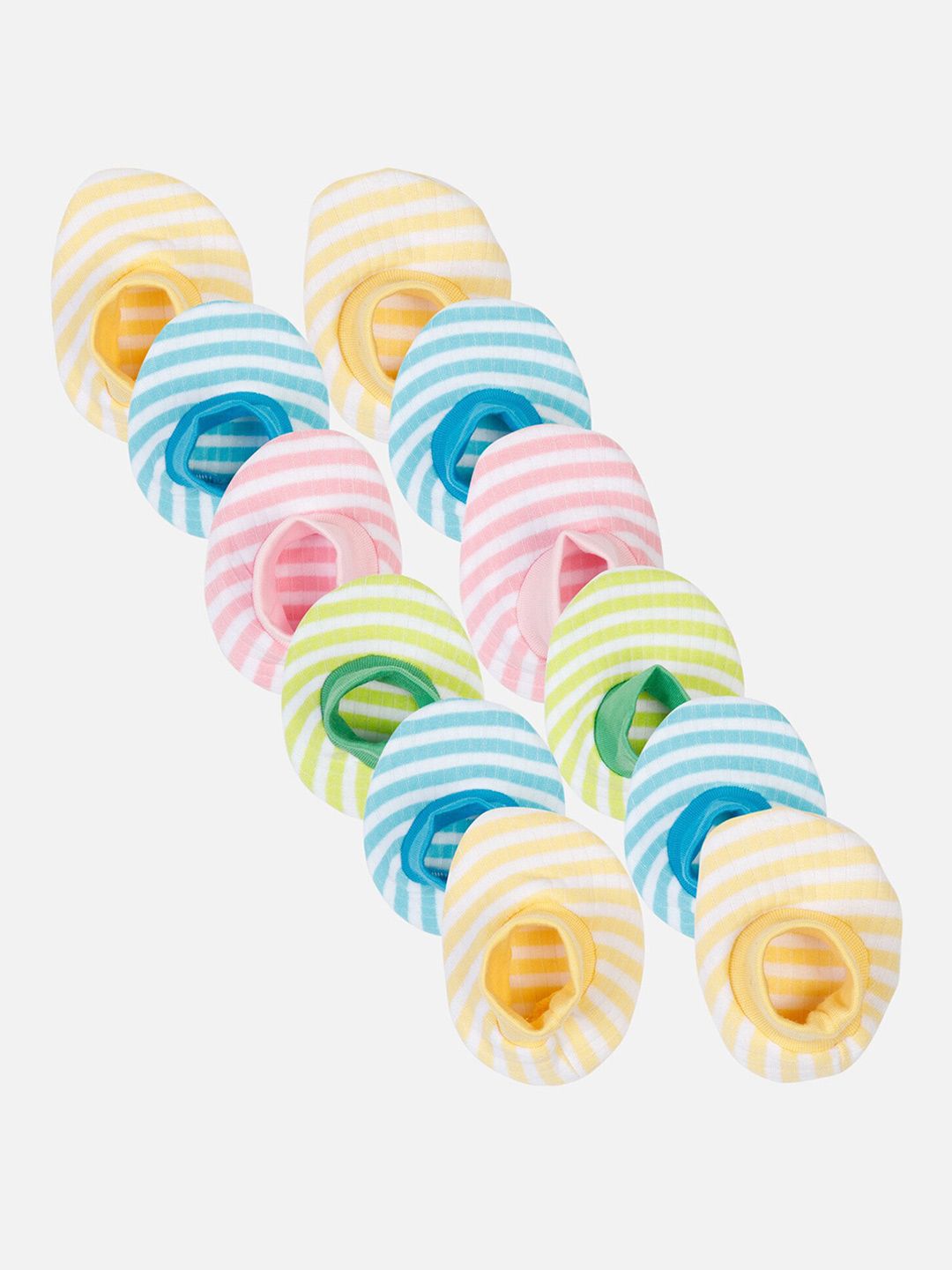 Bodycare Infant Kids Pack Of 6 Assorted Striped Cotton Booties-image-27