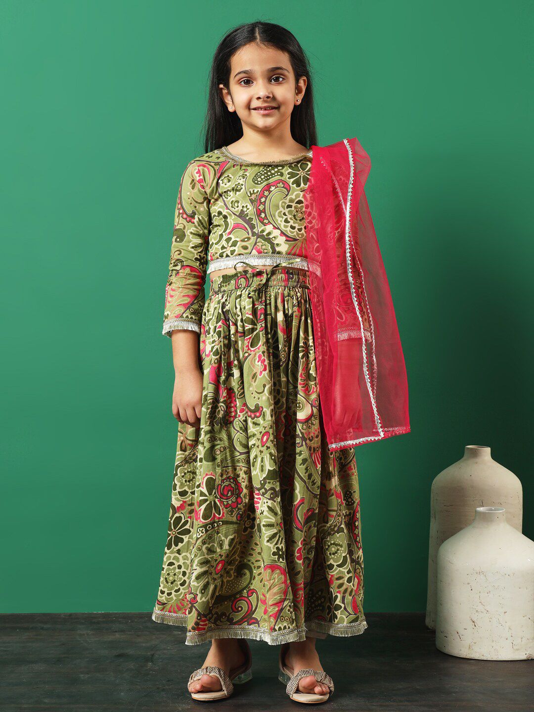 Readiprint Fashions Girls Printed Ready to Wear Lehenga & Blouse With Dupatta-picture-22