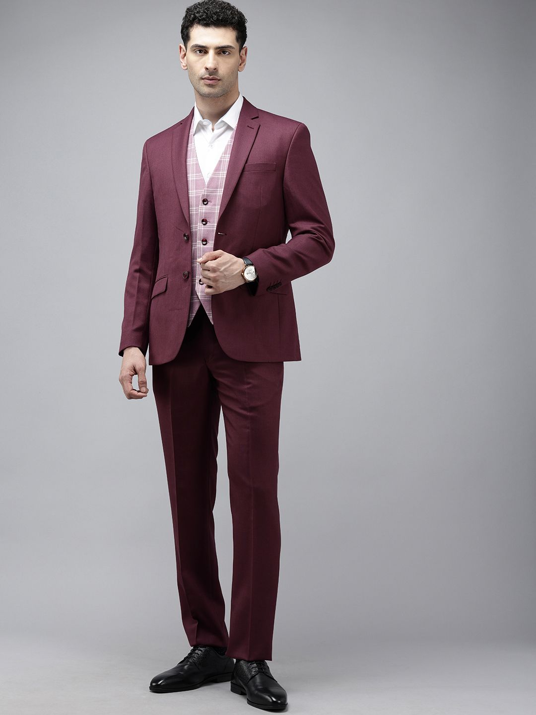 Park Avenue Super Slim Fit Notched Lapel Collar 3 Piece Party Suit-picture-22