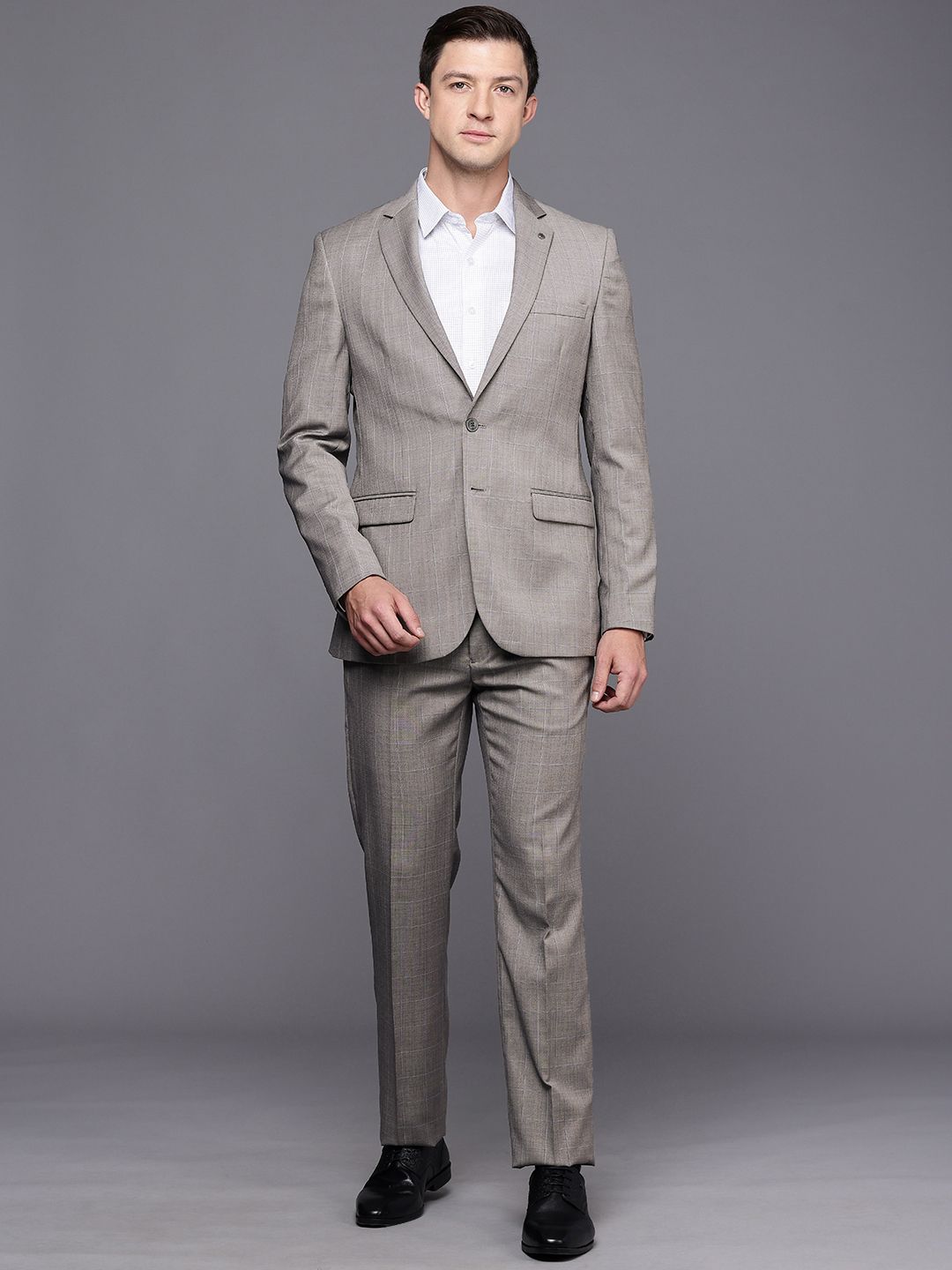 Raymond Checked Contemporary Fit 2-Peice Formal Suits-picture-35