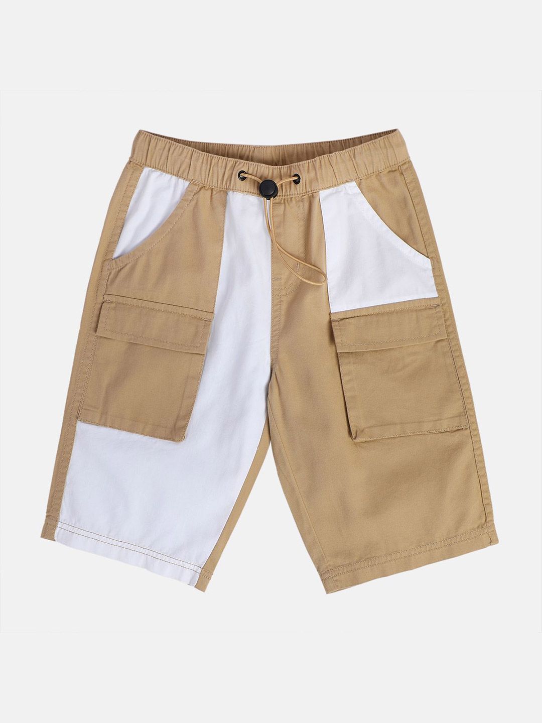 MINI KLUB Boys Colourblocked Mid-Rise Pure Cotton Shorts-picture-29