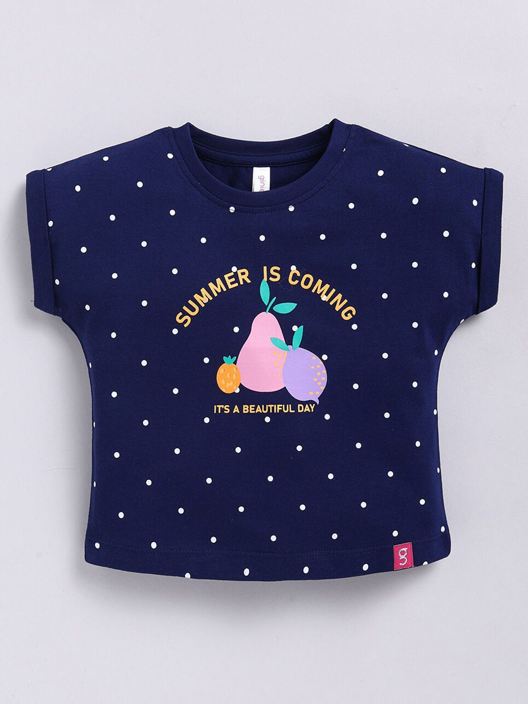 Ginie Girls Polka Dot Printed Extended Sleeves Top-picture-29