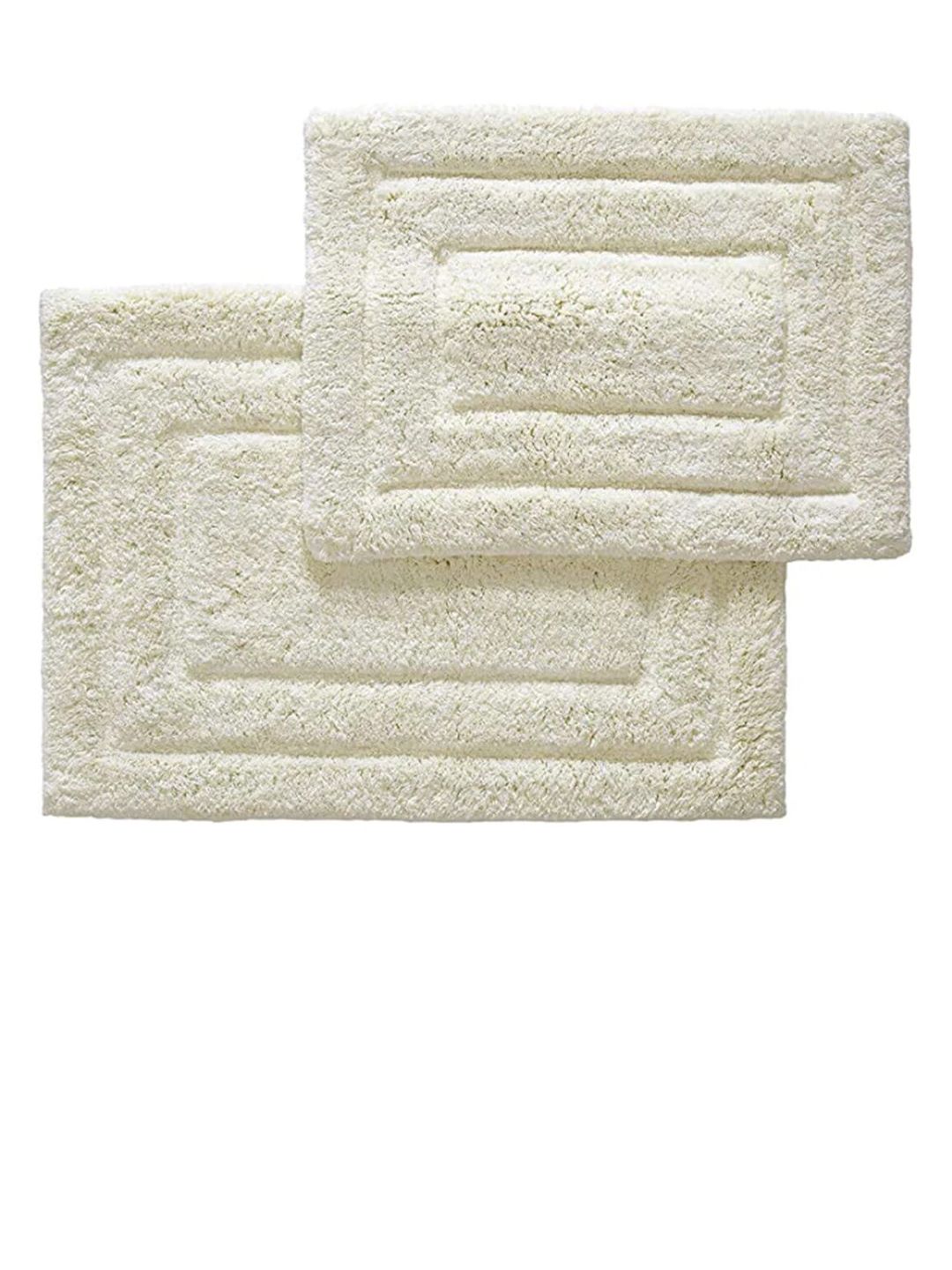 SENSES Cream 2 Pieces Embossed 2800 GSM Cotton Non-slip Lightweight Bath Rugs-image-27