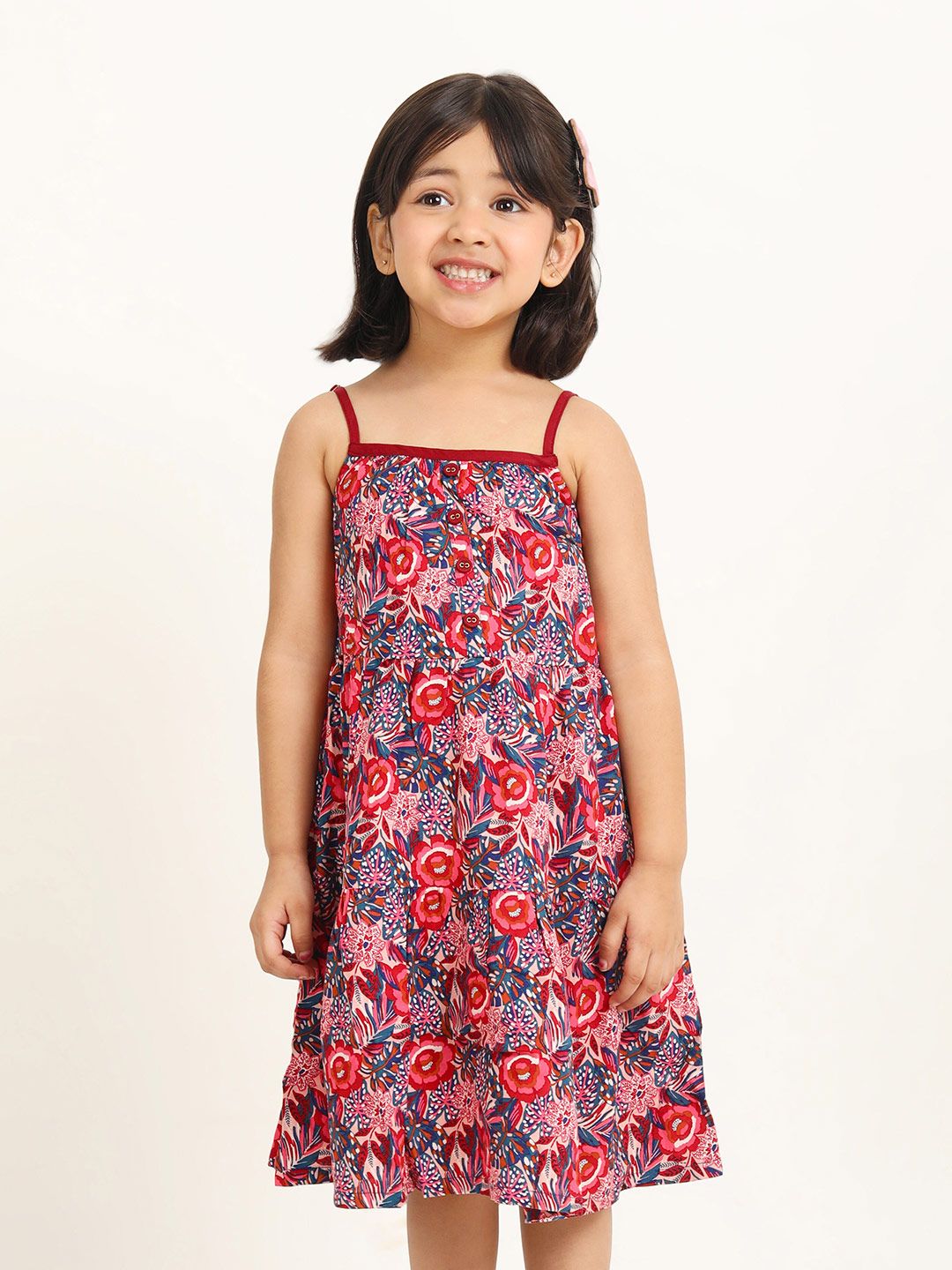 Campana Girls Floral Printed A-Line Dress-picture-29