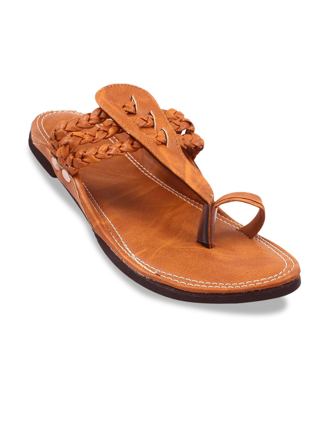 Apratim Textured One Toe Comfort Sandals-picture-30