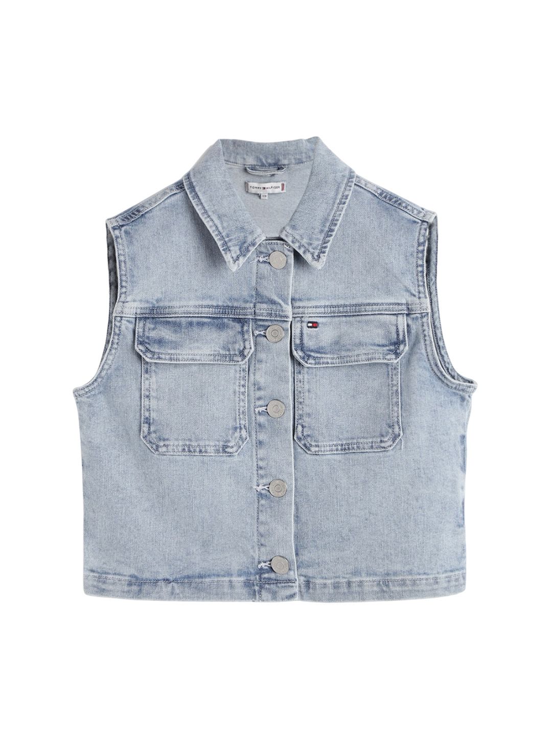 Tommy Hilfiger Girls Washed Crop Denim Jacket-picture-14