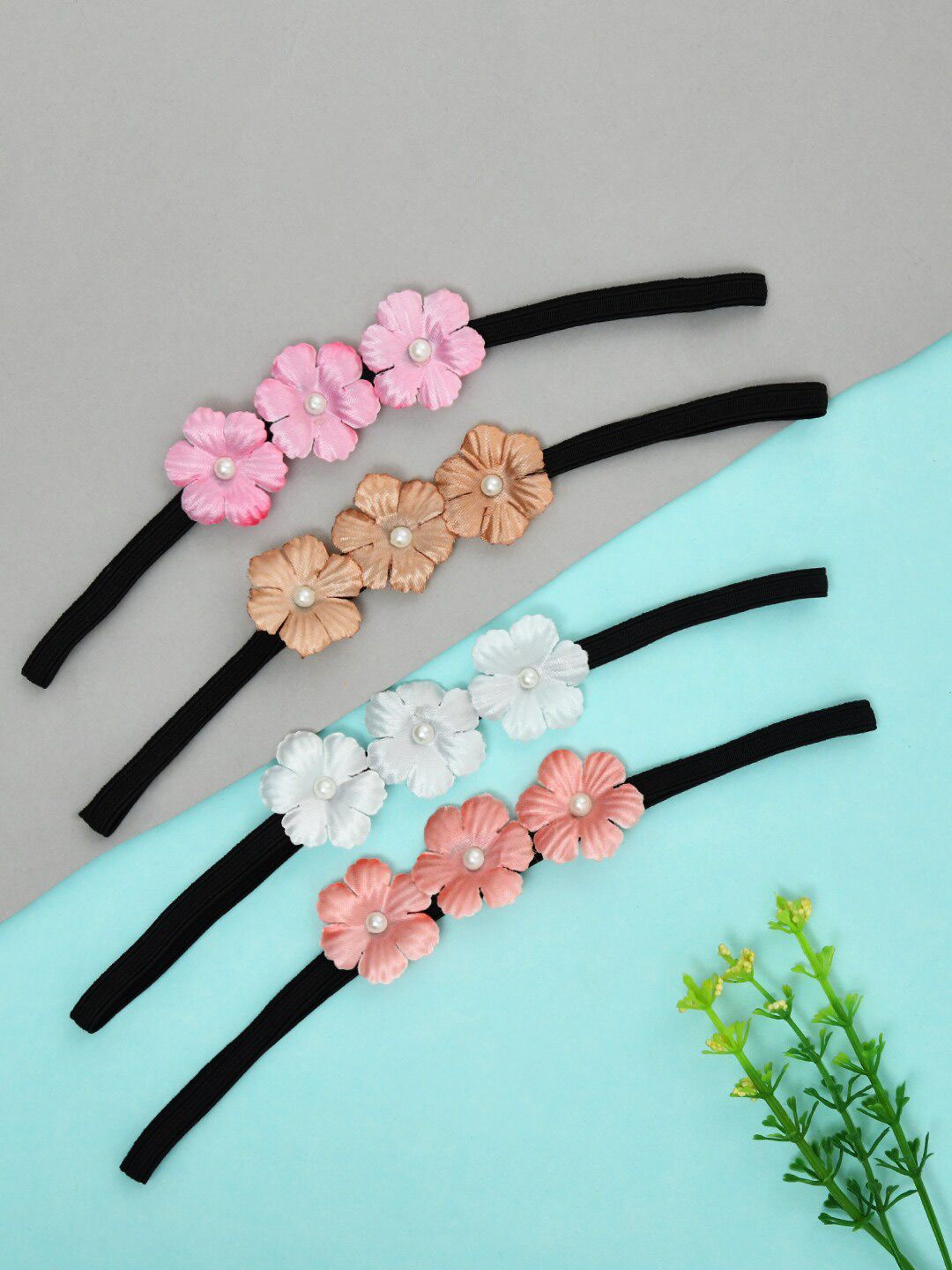 FUNKRAFTS Girls Set of 4 Floral Hairbands-picture-27