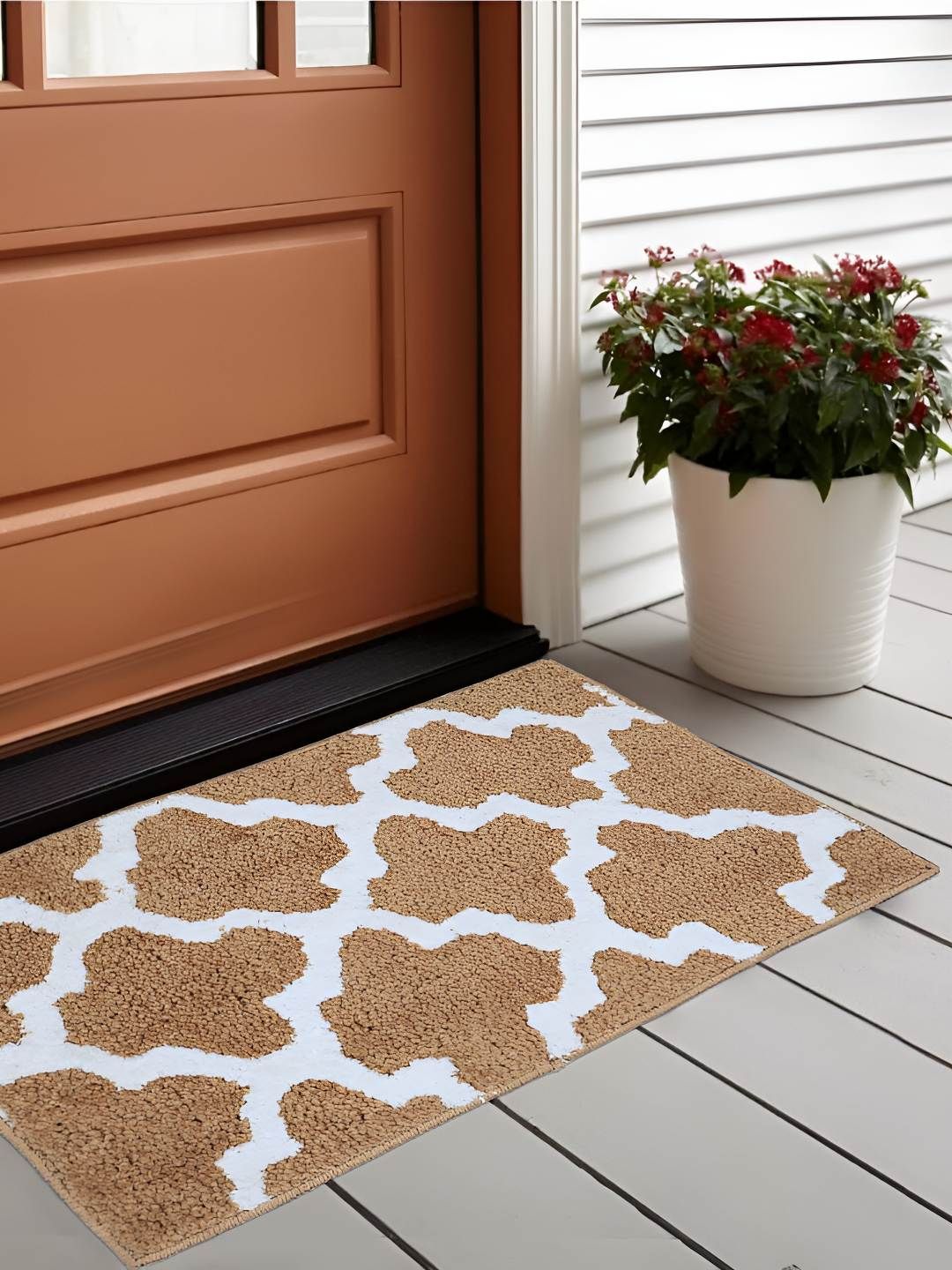 Bajo's Brown & White Self-Designed Anti-Skid Doormat-picture-26