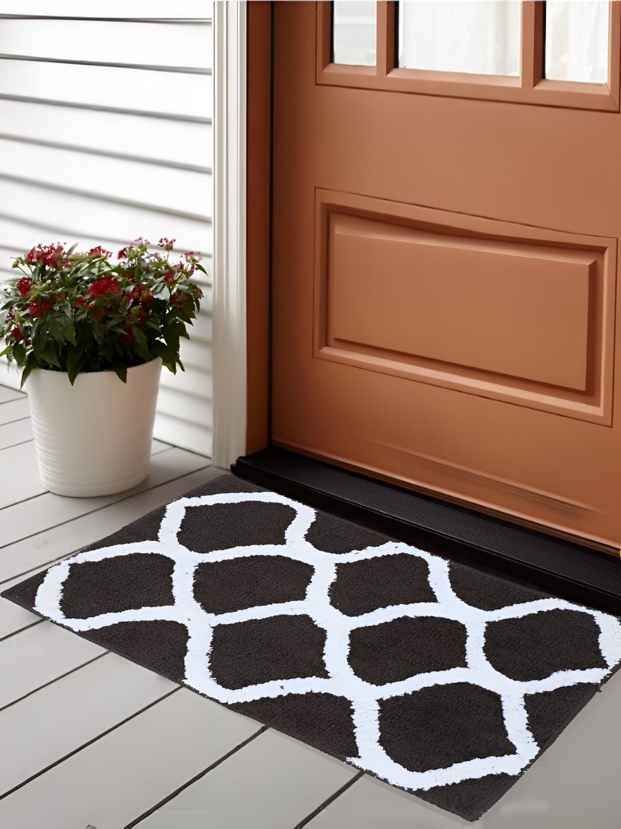 Bajo's Brown & White Self-Designed Anti-Skid Doormat-picture-25