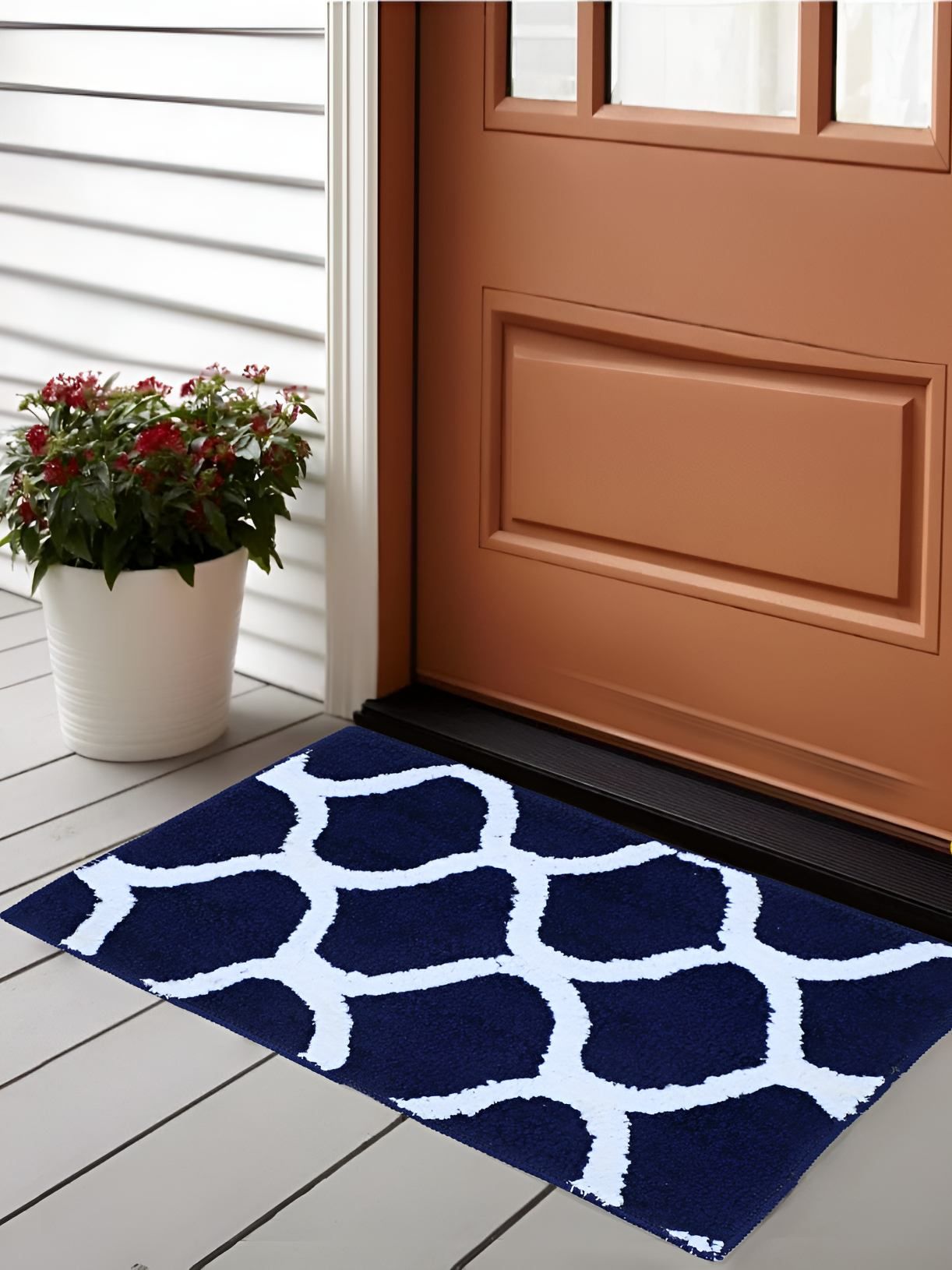 Bajo's Blue & White Anti-Skid Doormat-picture-37