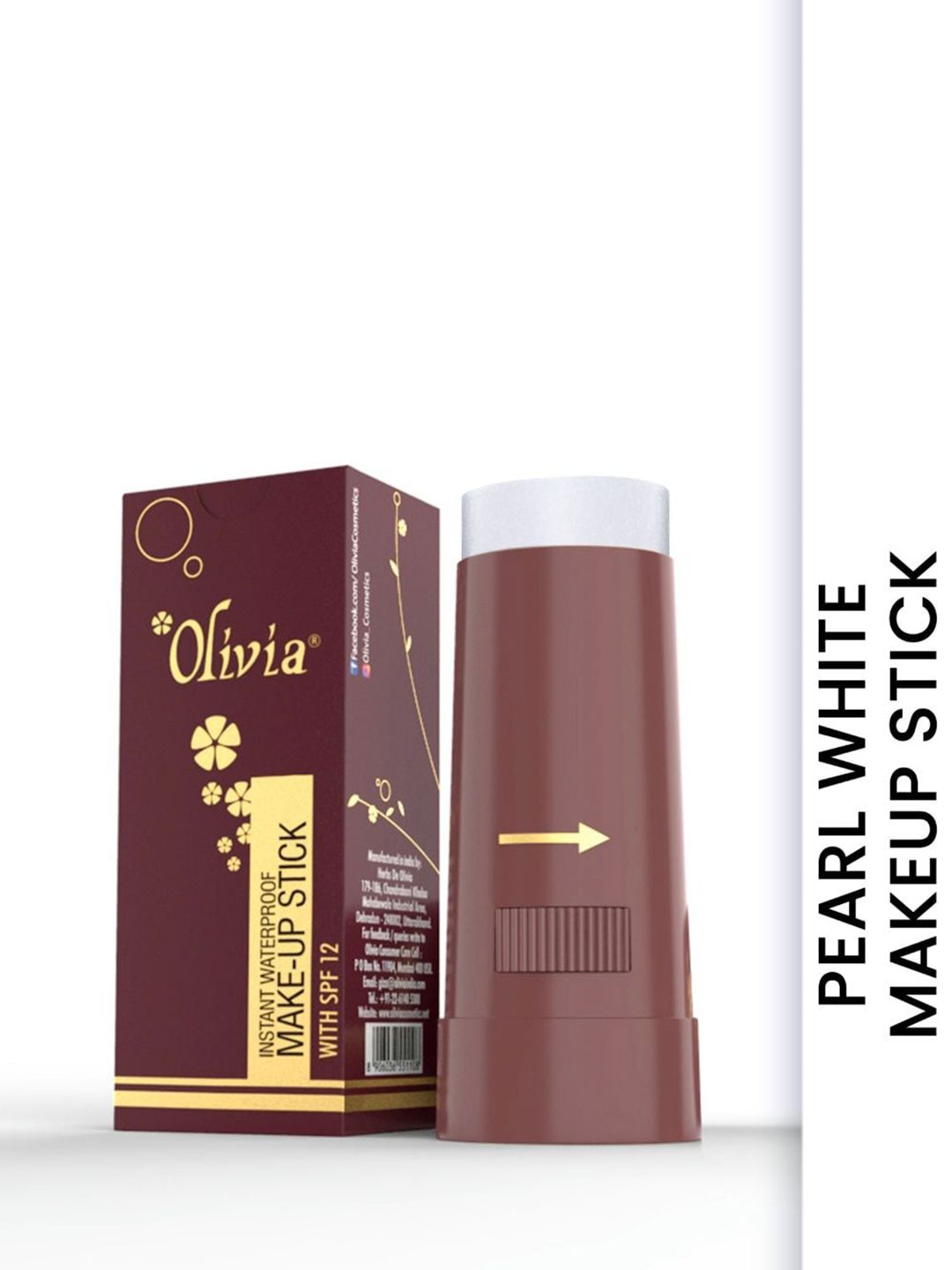 Olivia Instant Waterproof Makeup Stick Concealer - 15g - Pearl White-picture-30