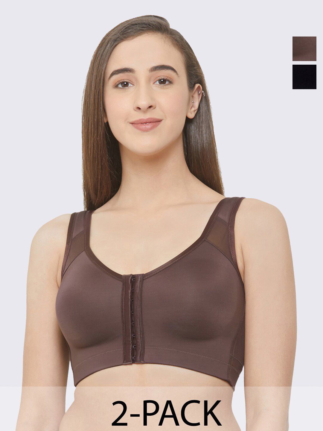 Soie Pack Of 2 Full Coverage Non Padded Everyday Bra With All Day Comfort-picture-16