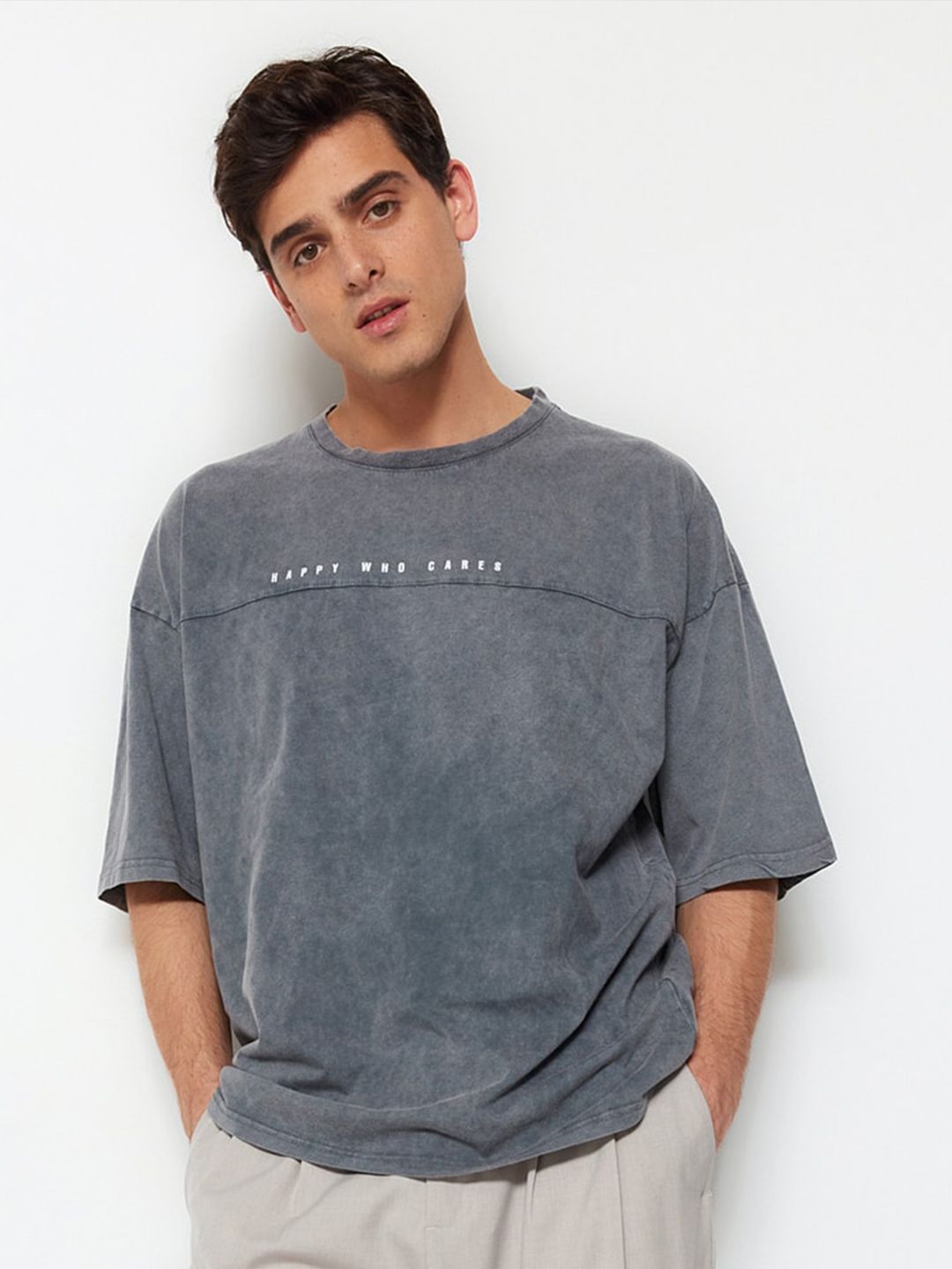 Trendyol Typography Printed Round Neck Pure Cotton T-shirt-picture-58