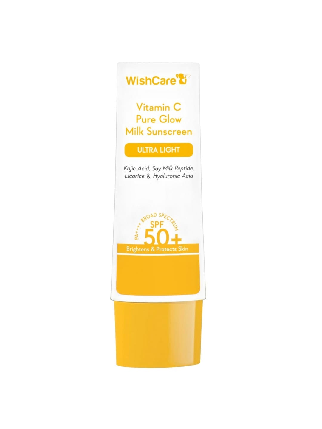 WishCare Vitamin C Pure Glow Milk SPF50 Ultralight Sunscreen with Kojic Acid - 50 ml