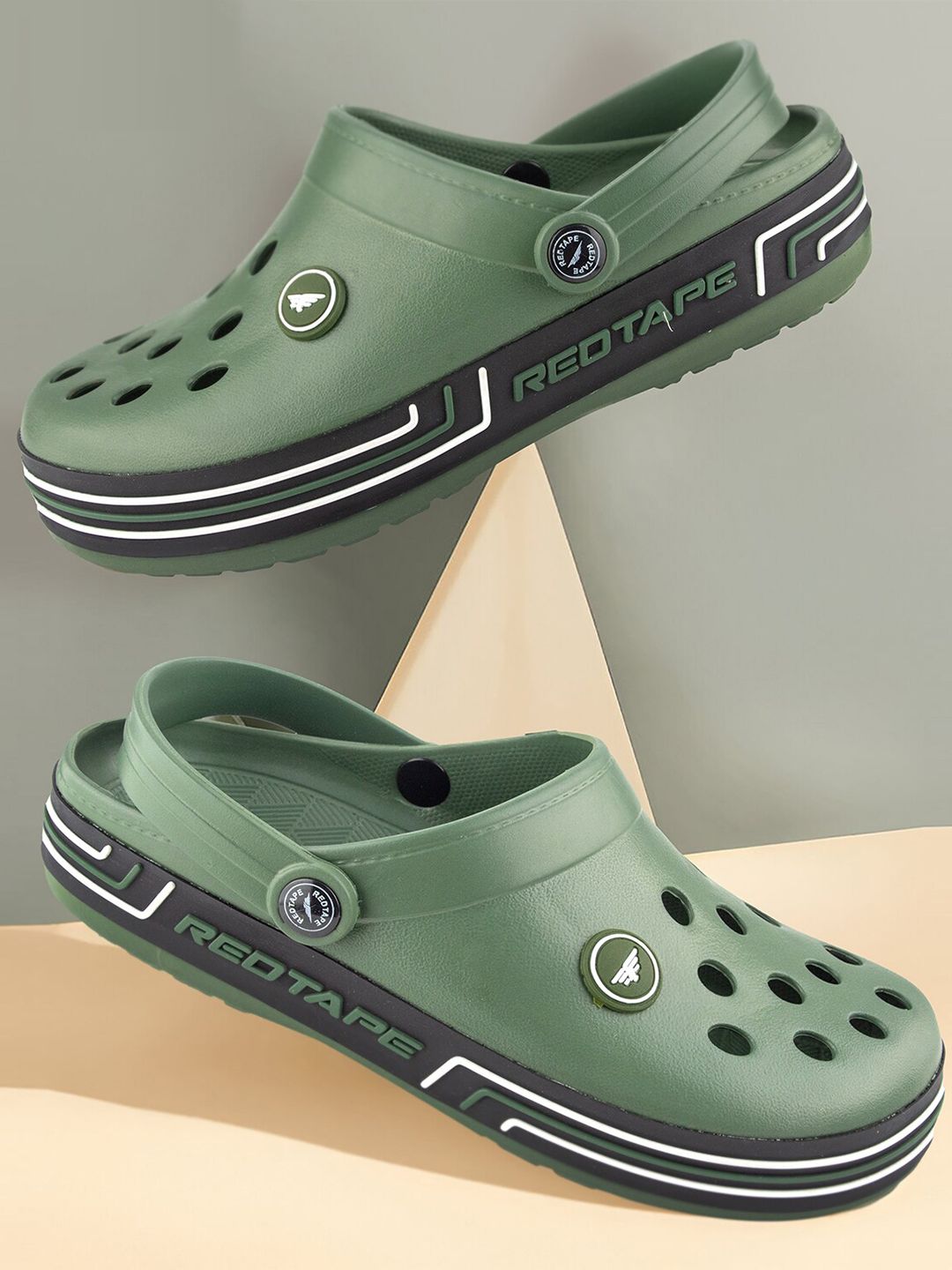 Red Tape Men Self Design Rubber Clogs-picture-47