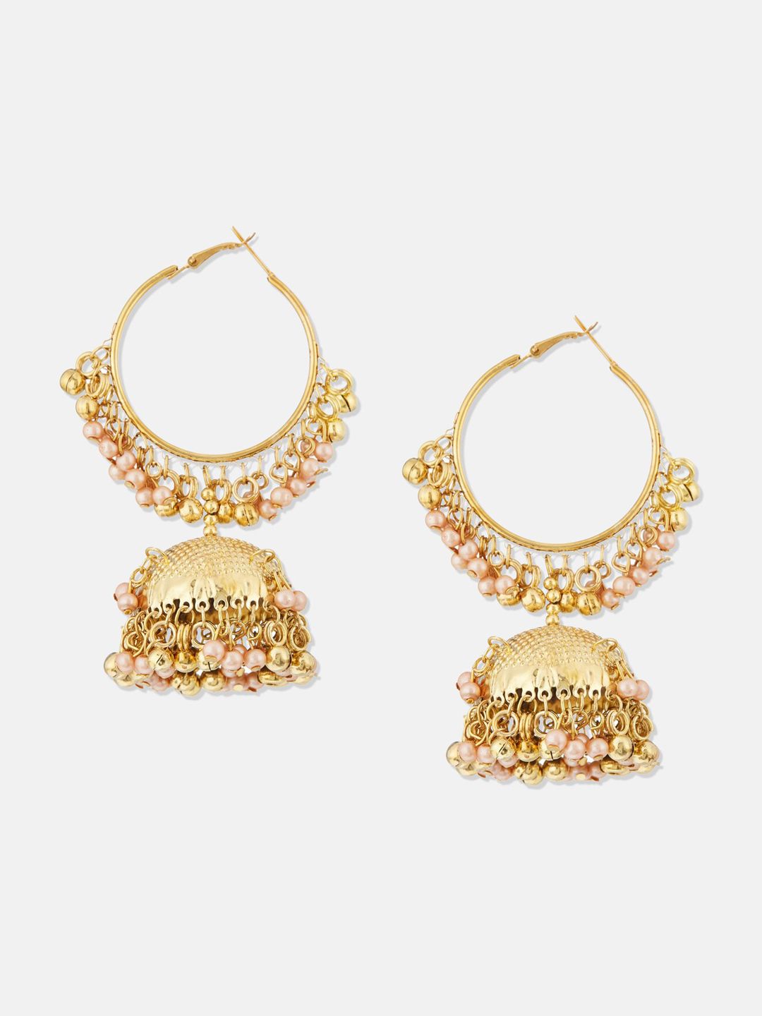 ATIBELLE Gold-Plated Beaded Classic Jhumkas