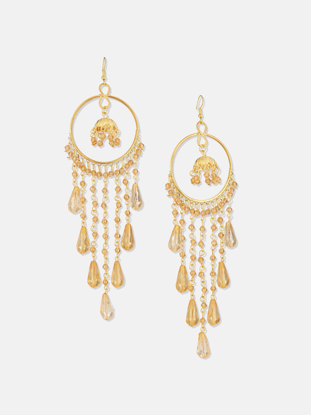 ATIBELLE Brass Gold-Plated Chandelier Drop Earrings