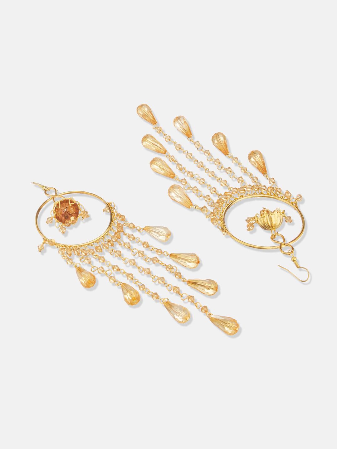 ATIBELLE Brass Gold-Plated Chandelier Drop Earrings