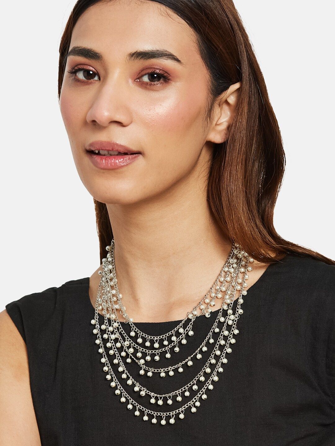 ATIBELLE German Silver Silver-Plated Layered Necklace