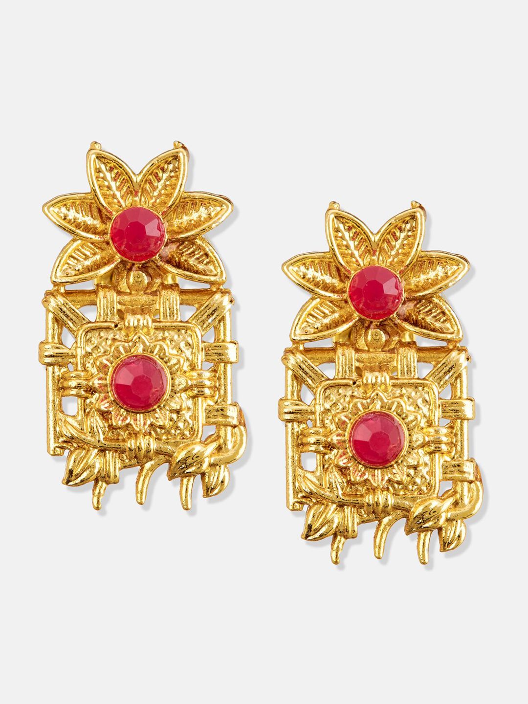 ATIBELLE Gold-Plated Studded and Beaded Mangalsutra