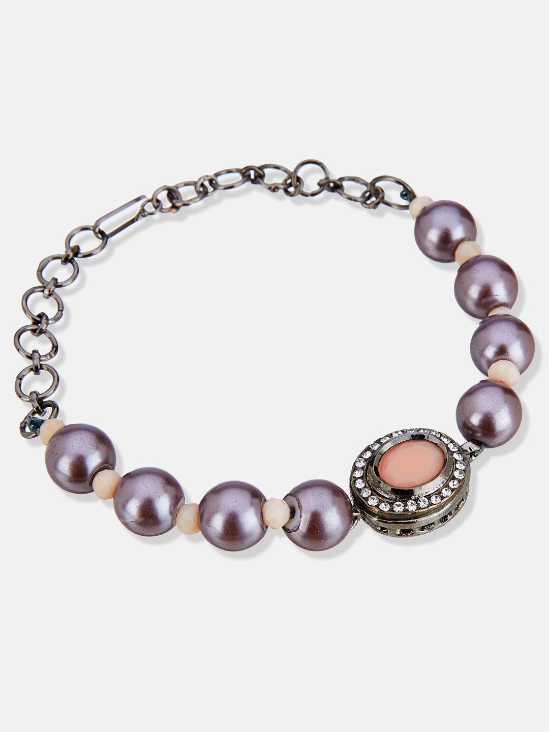 ATIBELLE Silver-Plated Brass Beaded Wraparound Bracelet