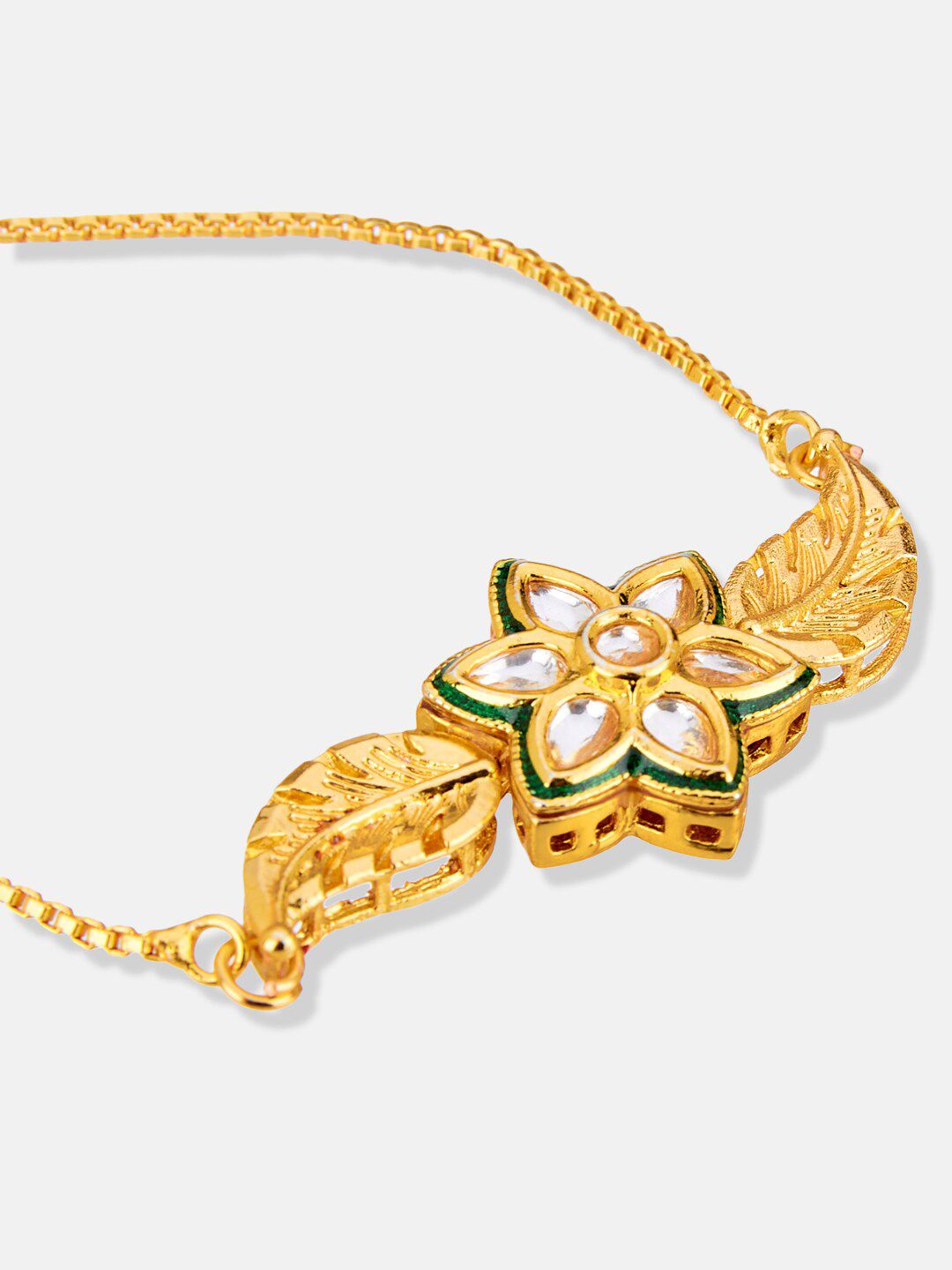 ATIBELLE Gold-Plated Kundan Charm Bracelet