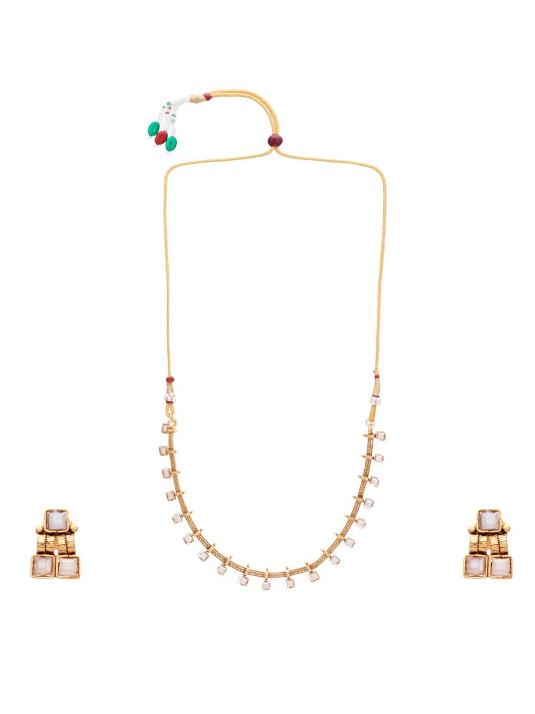 ATIBELLE Gold-Plated Stones-Studded Jewellery Set