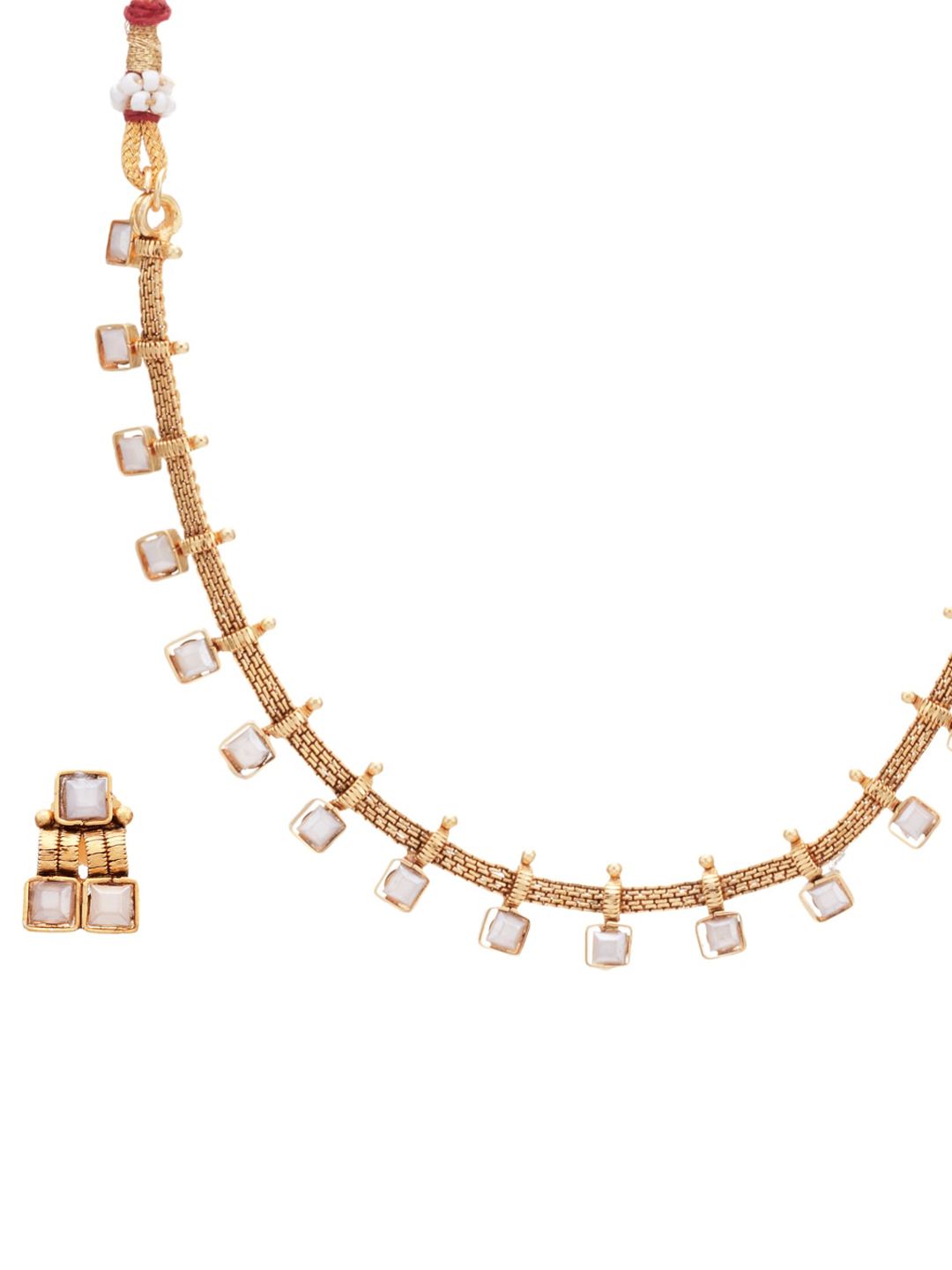 ATIBELLE Gold-Plated Stones-Studded Jewellery Set
