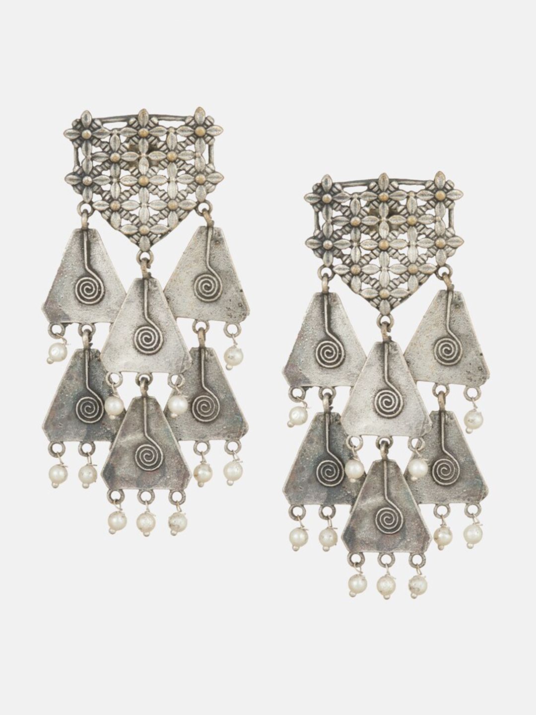 ATIBELLE Set of 2 German Silver-Plated Classic Drop Earrings