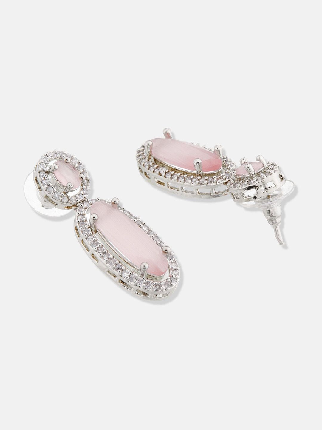 ATIBELLE Set of 2 Silver-Plated Oval Drop Earrings
