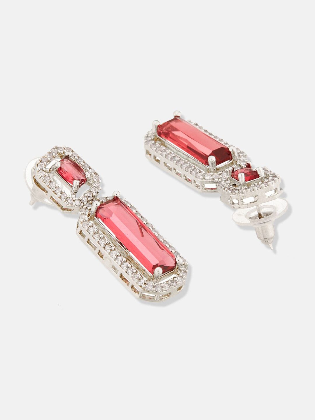 ATIBELLE Set of 2 Silver-Plated Oval Drop Earrings