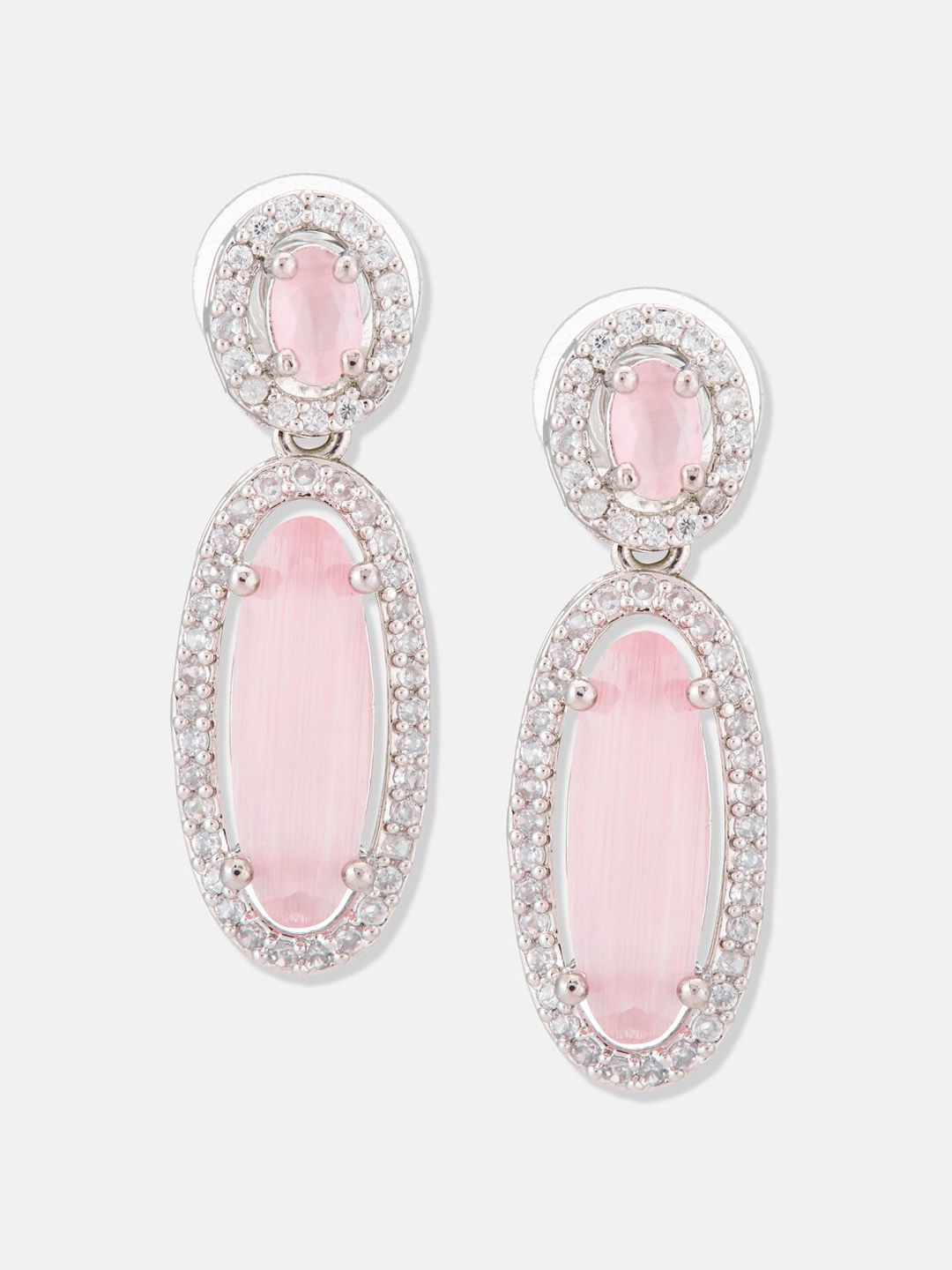ATIBELLE Set of 2 Silver-Plated Oval Drop Earrings