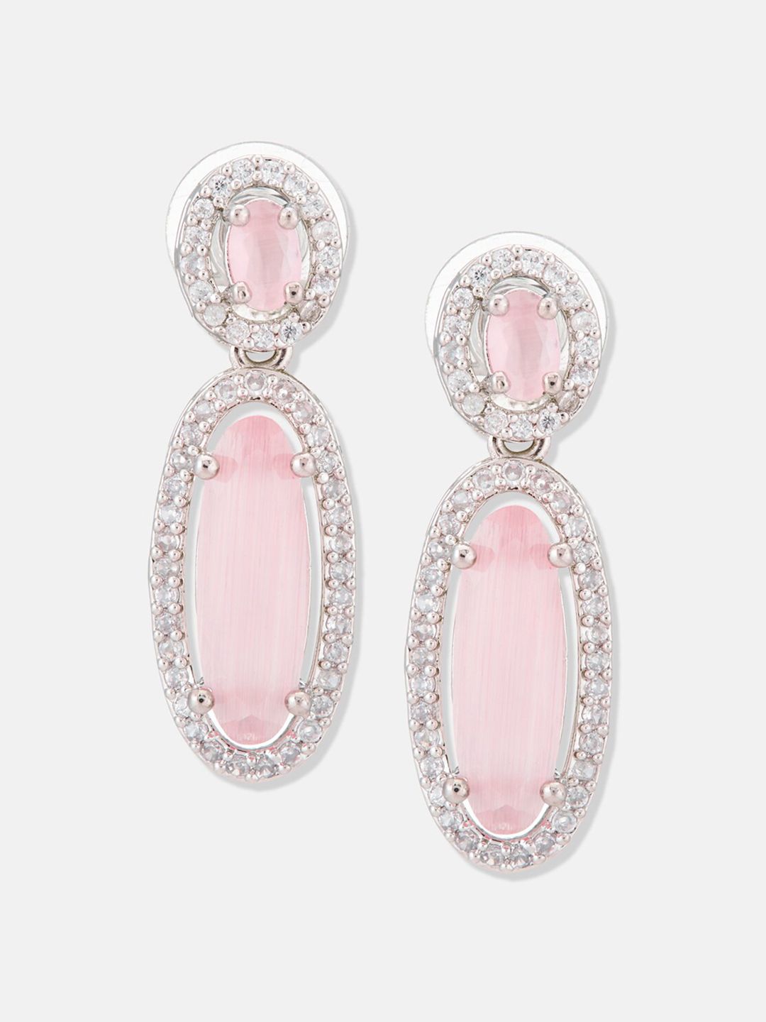 ATIBELLE Set of 2 Silver-Plated Contemporary Drop Earrings