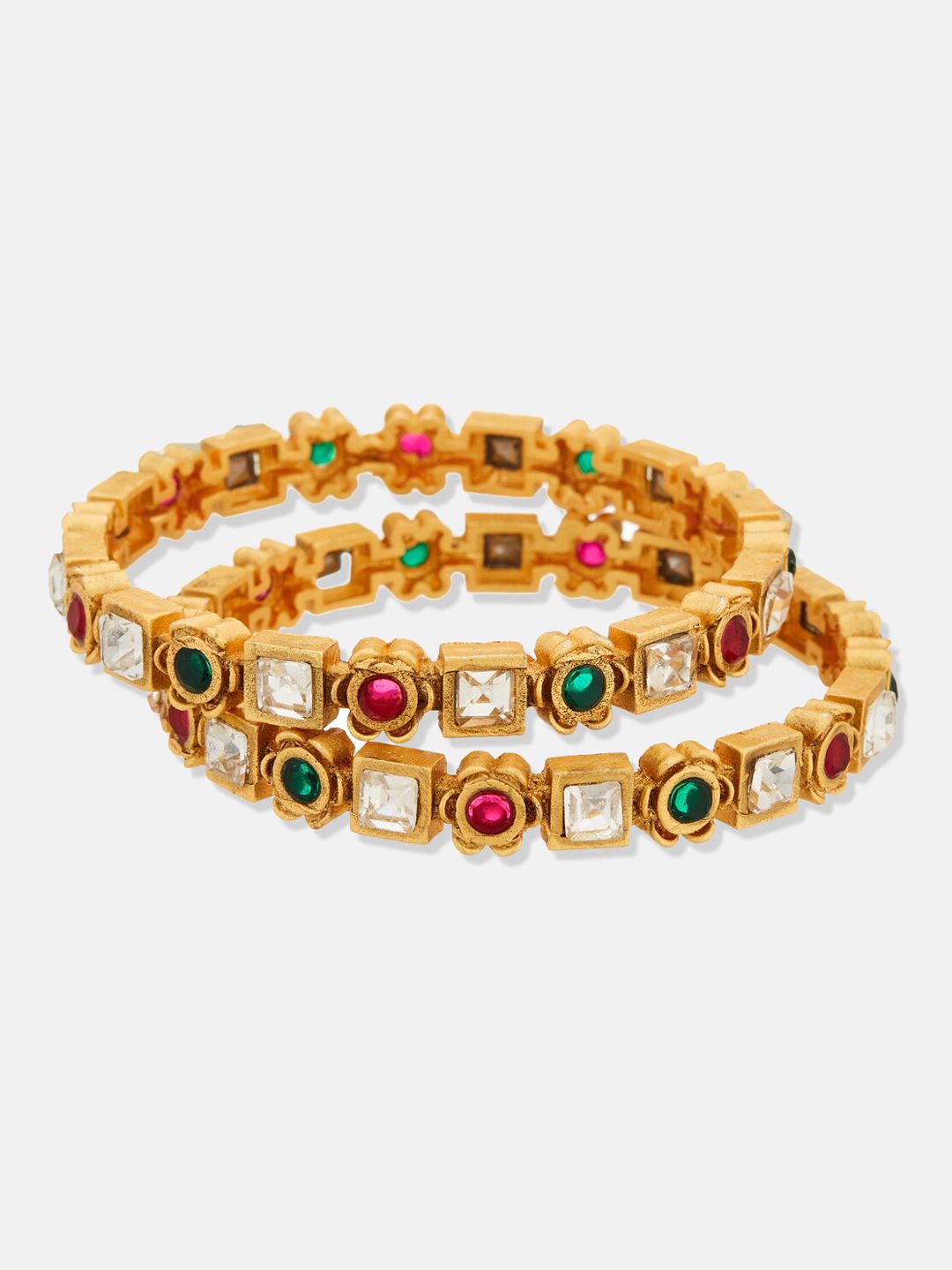ATIBELLE Gold-Plated Stones-Studded Jewellery Set