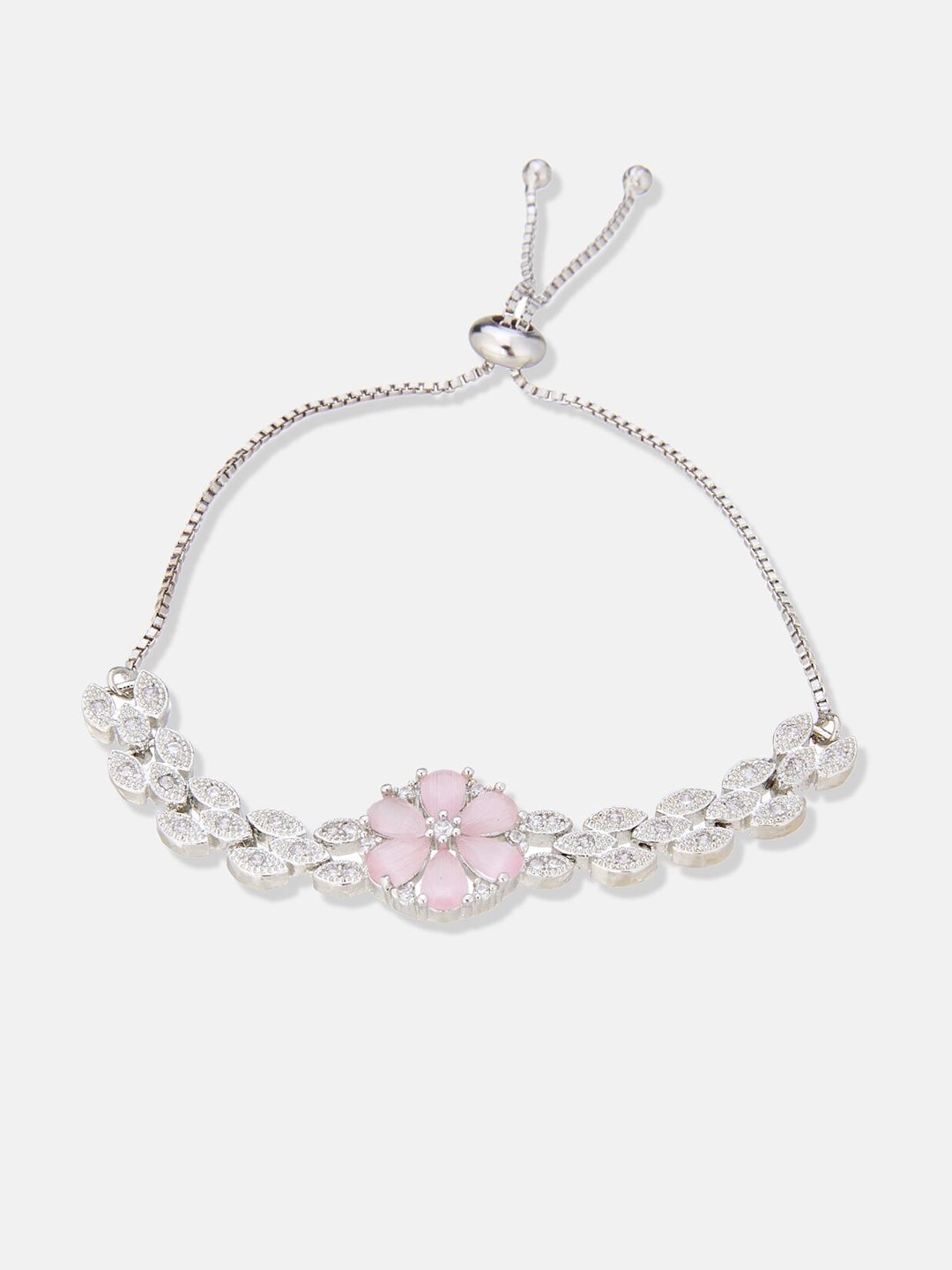 ATIBELLE Set Of 3 Silver-Plated CZ Studded Jewellery Set