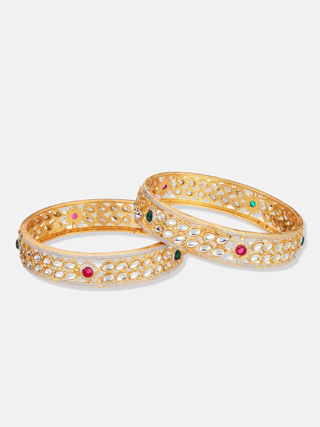 ATIBELLE Gold-Plated Kundan Studded Jewellery Set